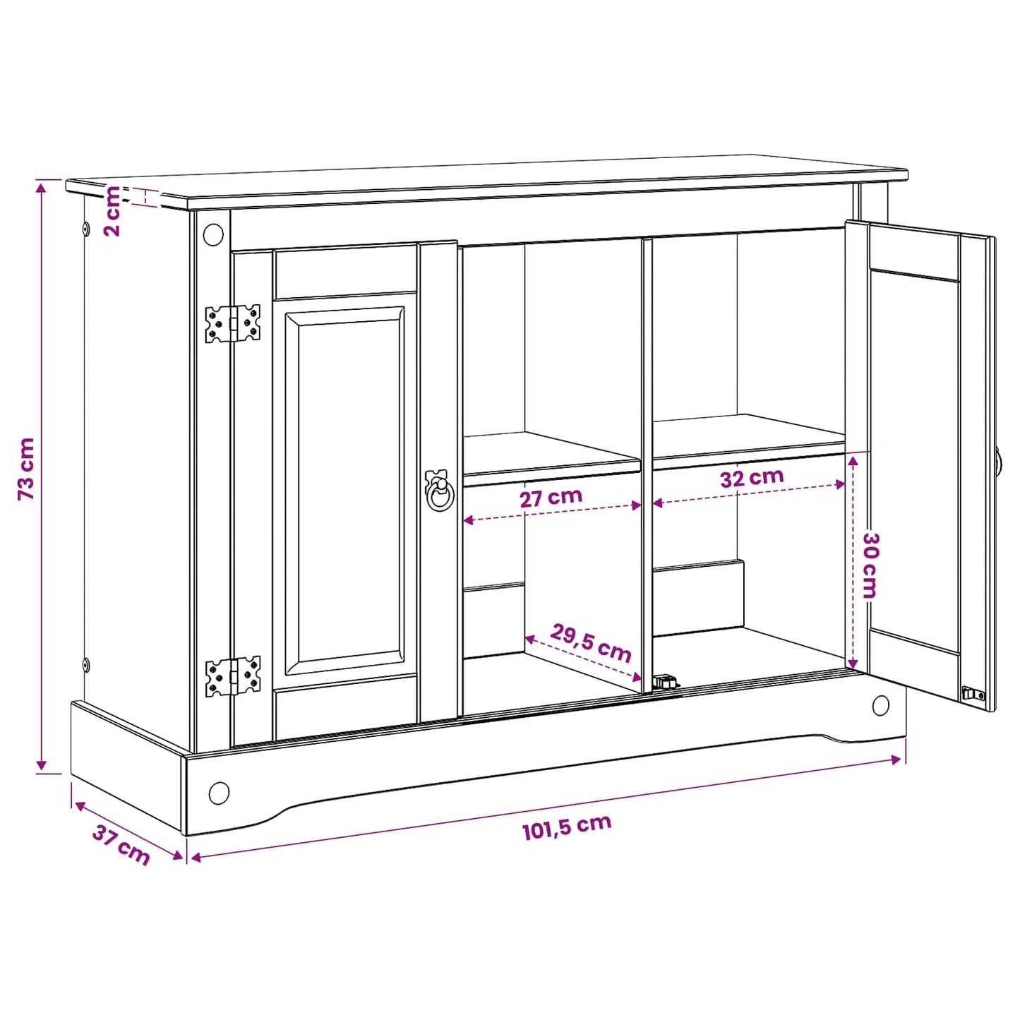 Aquarium Stand CORONA White and Brown 101.5 x 37 x 73 cm 300 kg