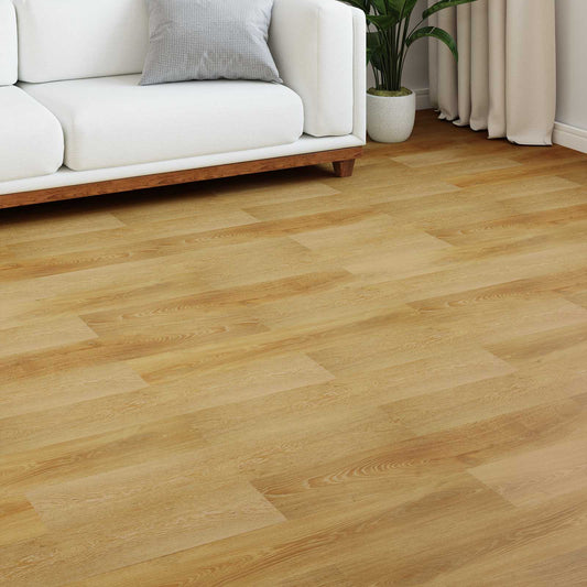 Laminate Flooring 5 pcs Golden Brown 101 x 20 x 0.8 cm
