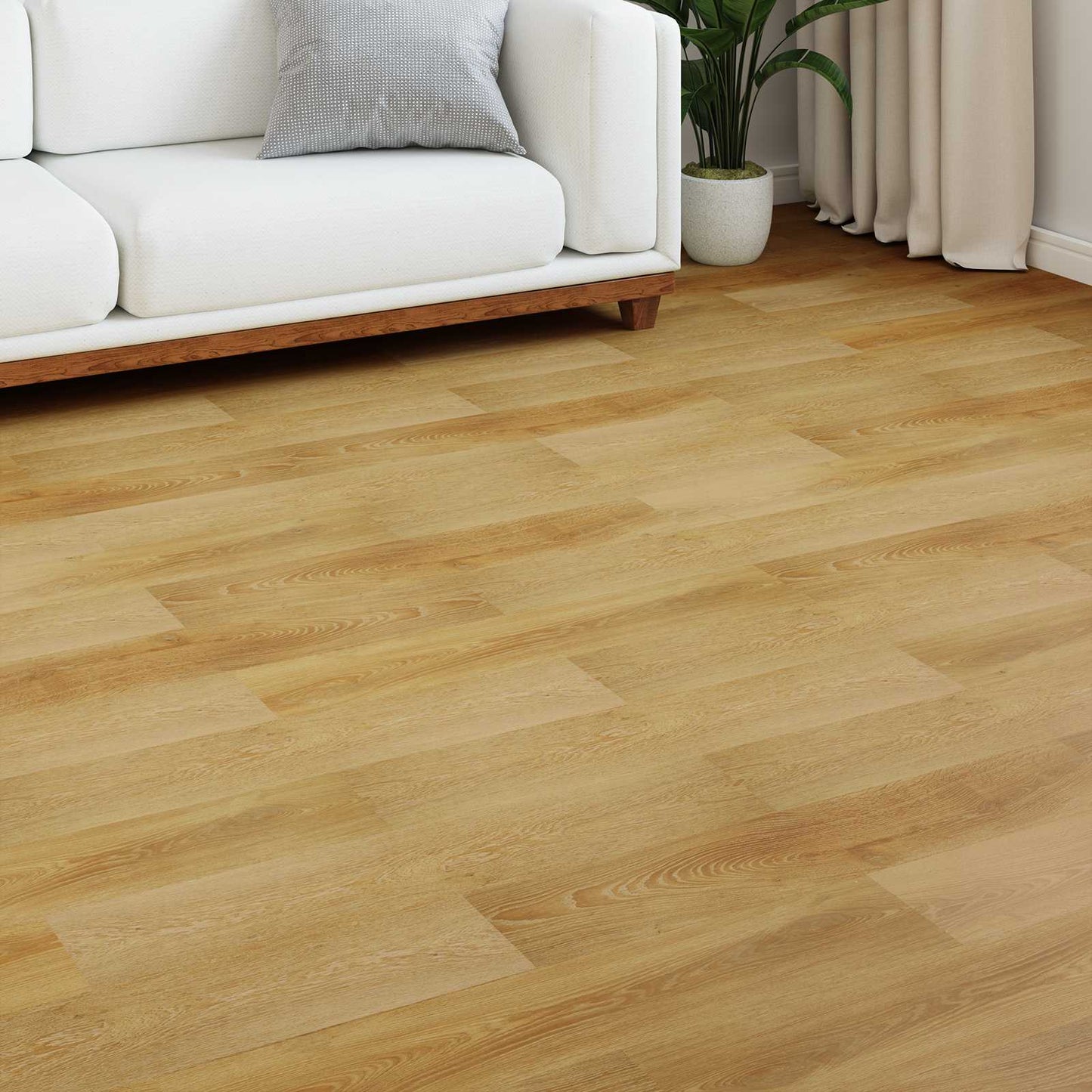 Laminate Flooring 15 pcs Golden Brown 101 x 20 x 0.8 cm