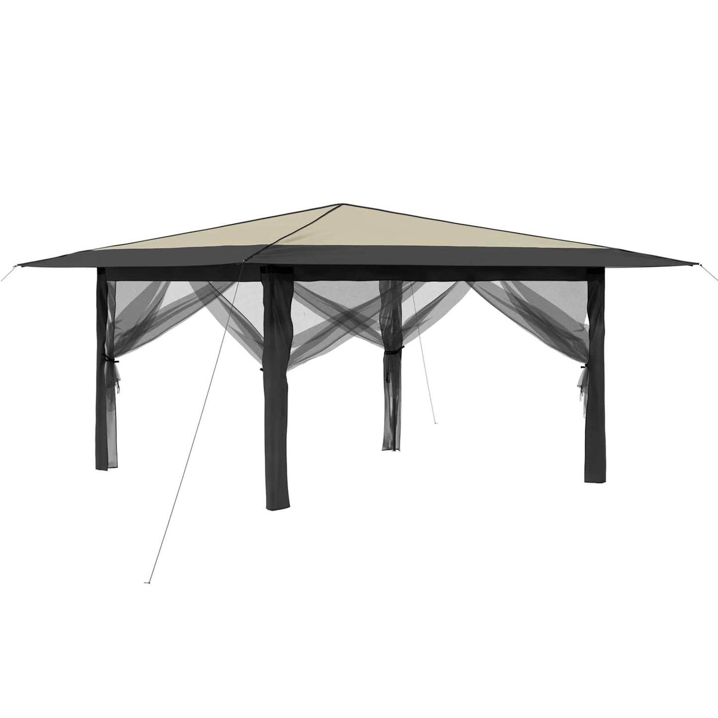 Gazebo with 4 Sidewalls 4 x 4 m Cream and Anthracite