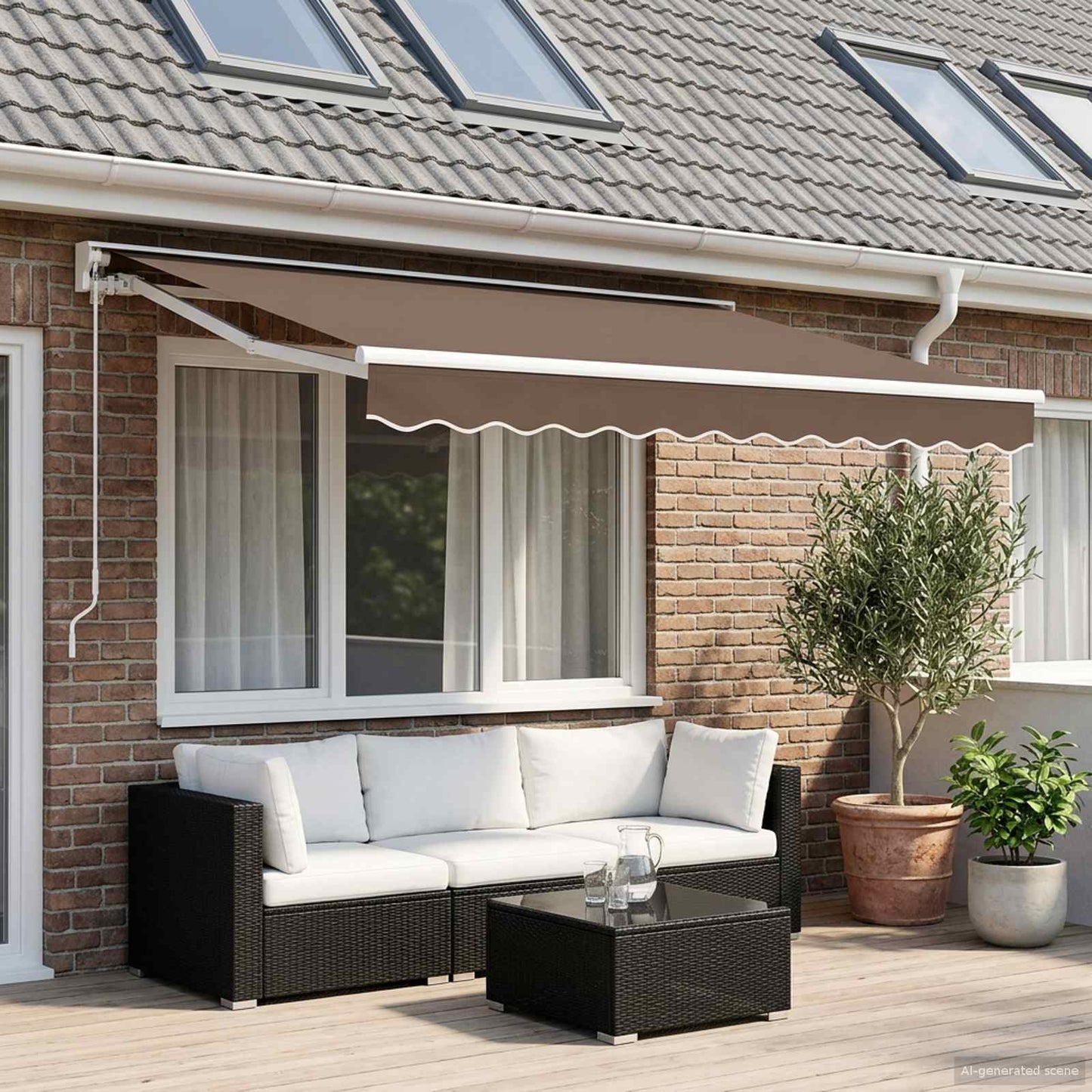 Awning Replacement Fabric Taupe 3 x 2 m Polyester