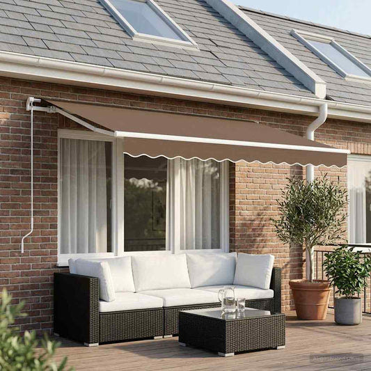 Awning Replacement Fabric Taupe 3.5 x 2.5 m Polyester