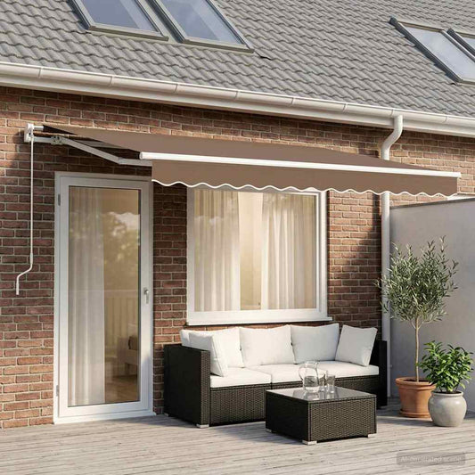 Awning Replacement Fabric Taupe 4 x 3.5 m Polyester