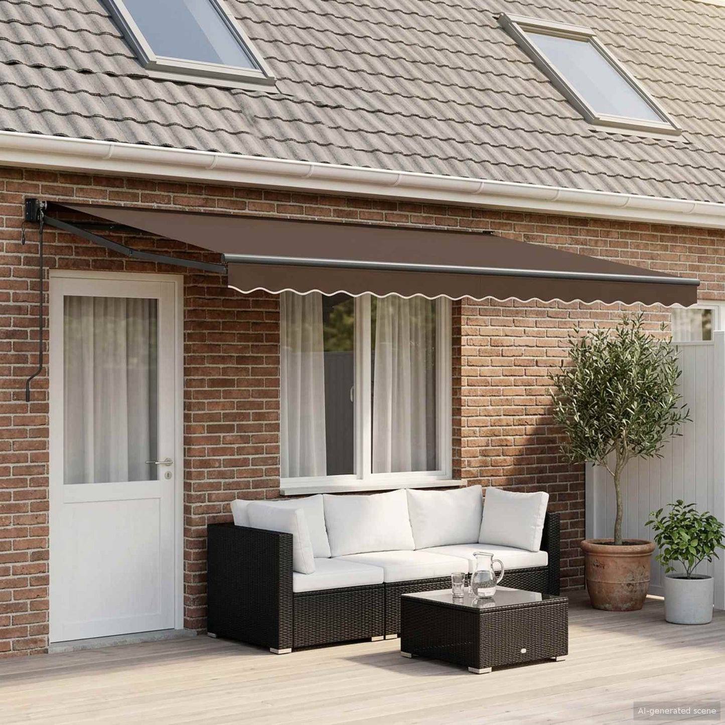 Awning Replacement Fabric Taupe 4.5 x 3 m Polyester