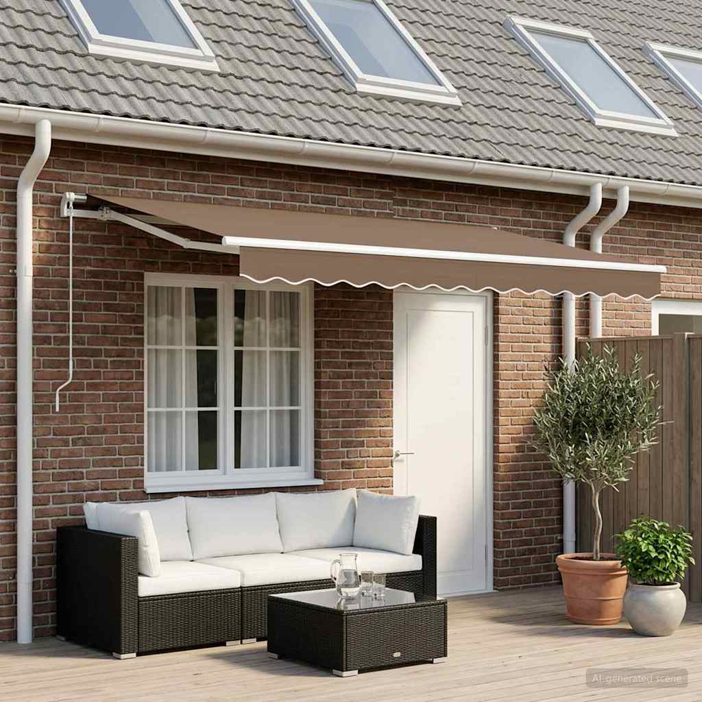 Awning Replacement Fabric Taupe 4.5 x 3.5 m Polyester