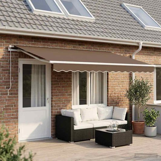 Awning Replacement Fabric Taupe 5 x 3.5 m Polyester