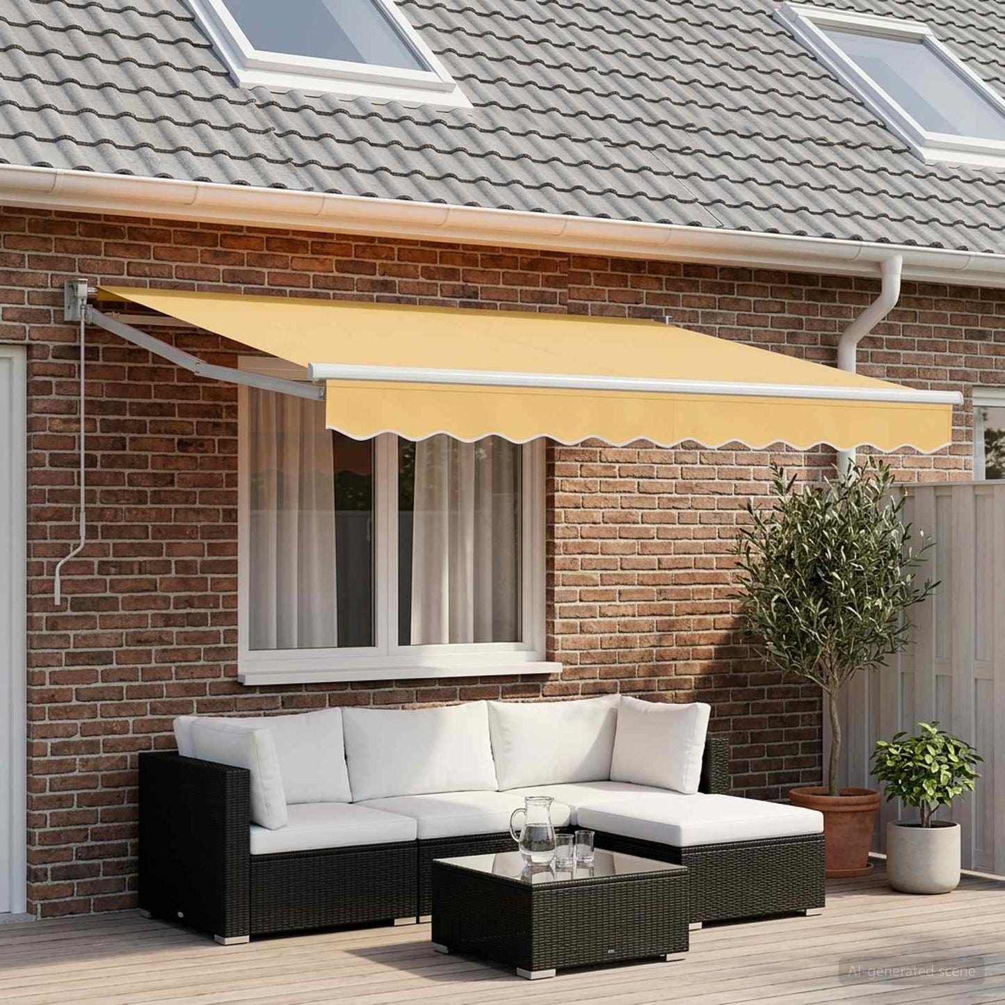 Awning Replacement Fabric Sand 581 x 345 cm Polyester