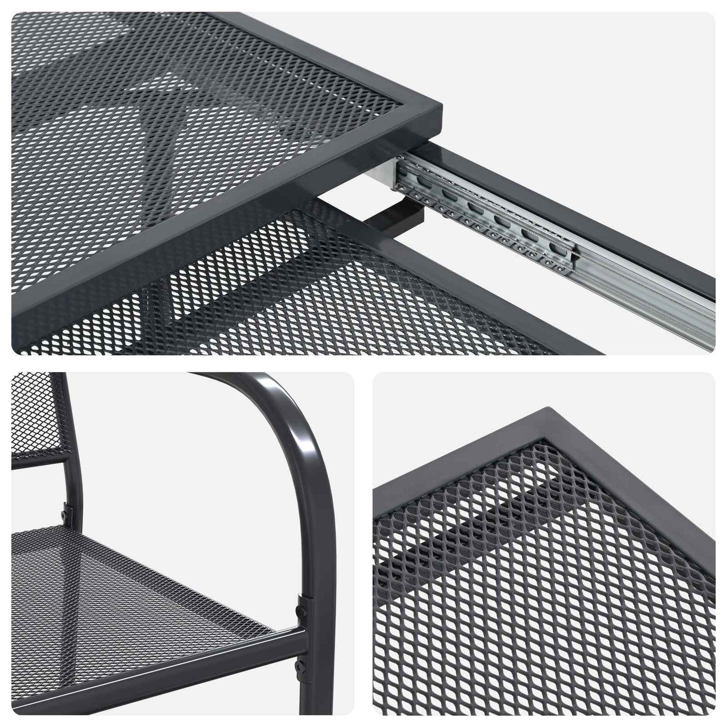 Garden Dining Set 9 pcs Anthracite 212 x 90 x 76 cm