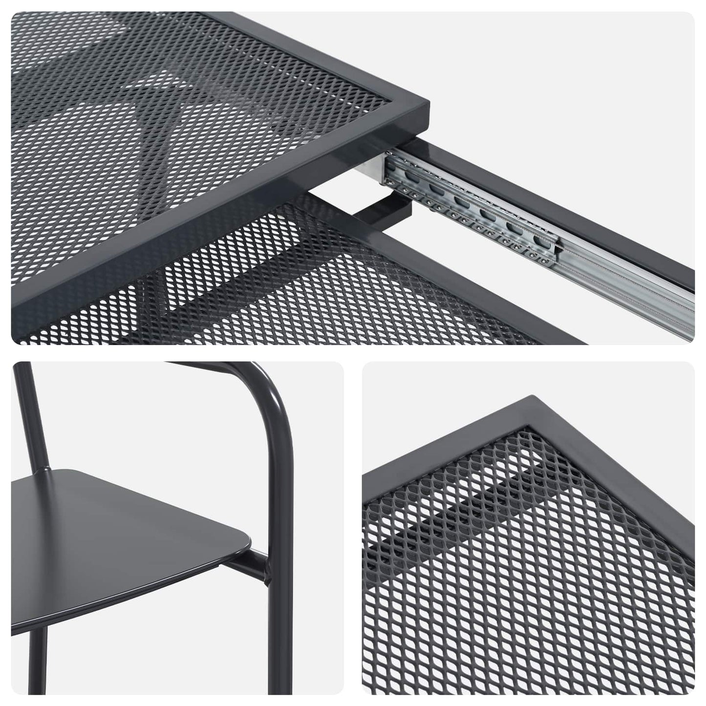 Garden Dining Set 9 pcs Anthracite Steel