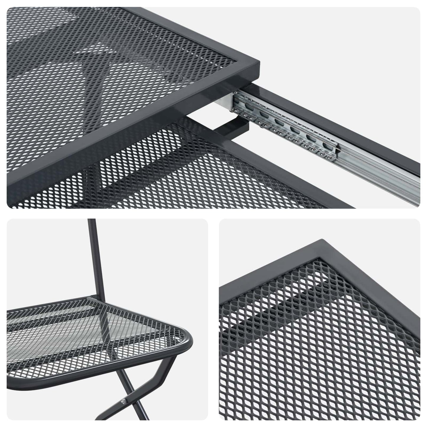 Garden Dining Set 7 pcs Anthracite 212 x 90 x 76 cm