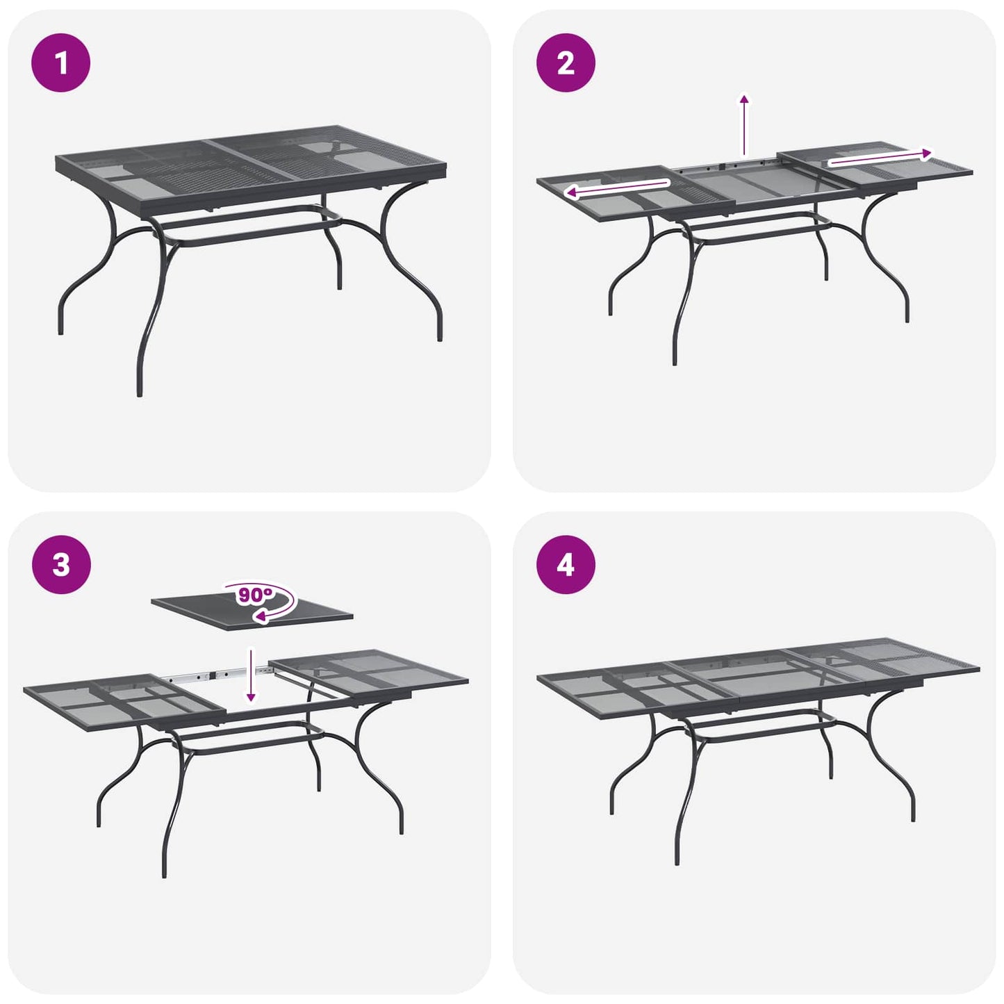 Garden Dining Set 9 pcs Anthracite 212 x 90 x 76 cm