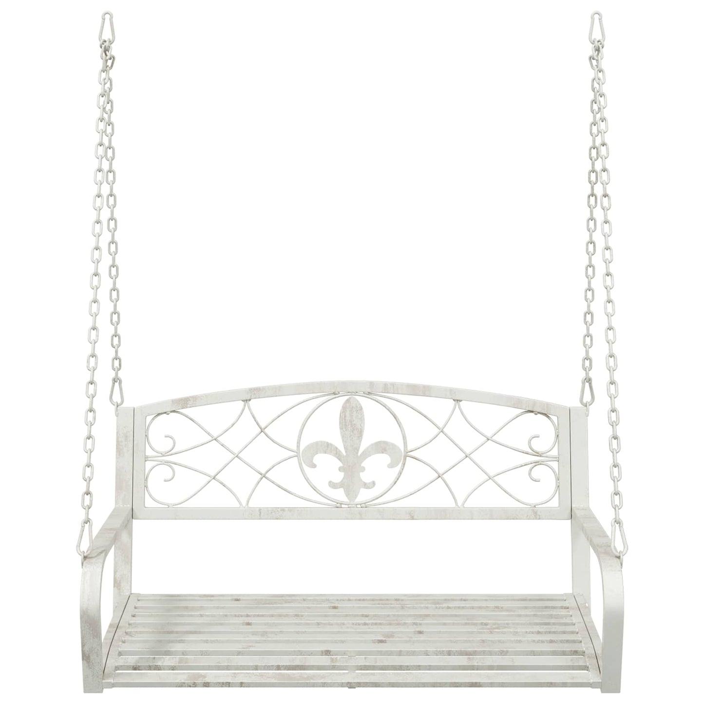 Swing Bench Steel 110.5 x 59 x 55 cm Antique White