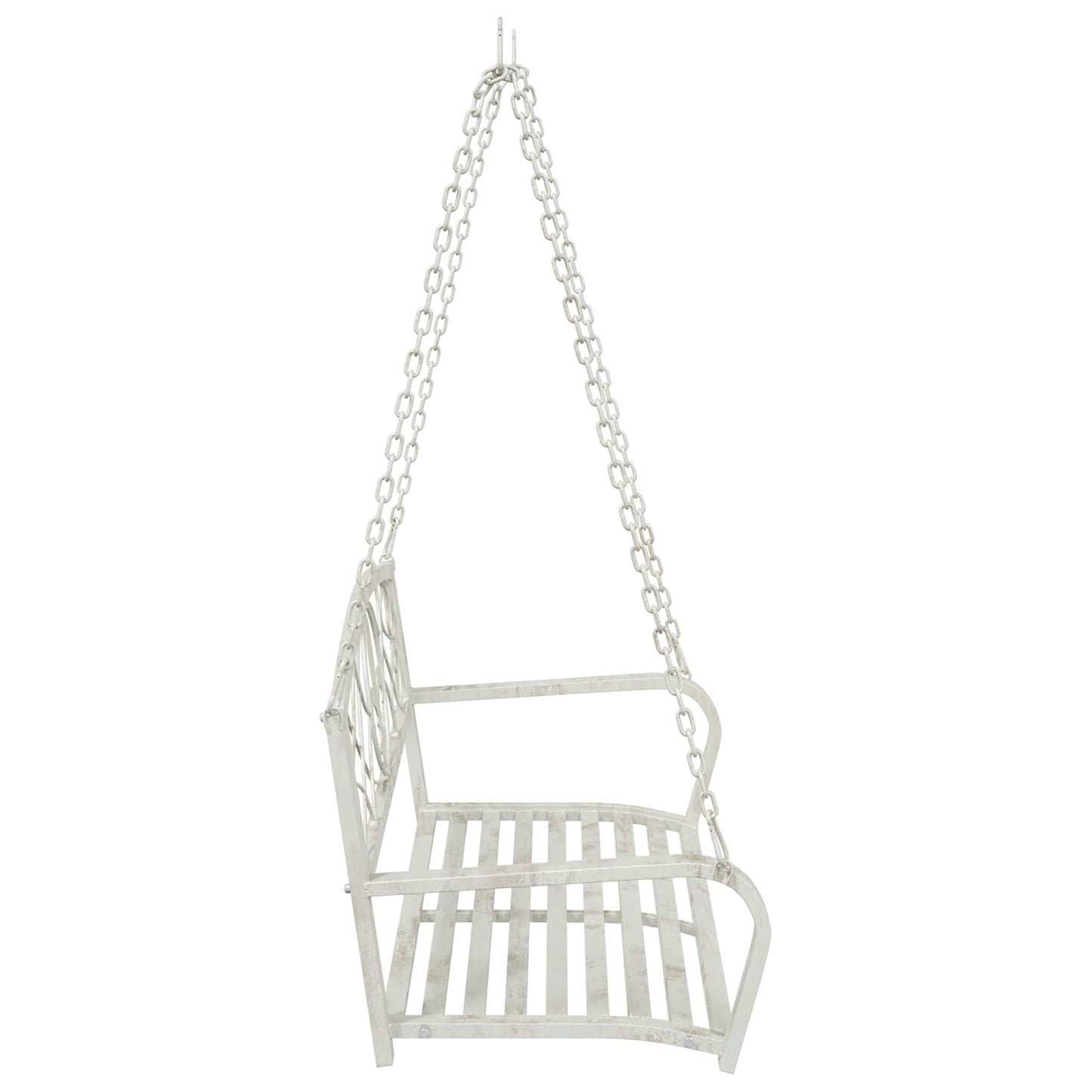 Swing Bench Steel 110.5 x 59 x 55 cm Antique White