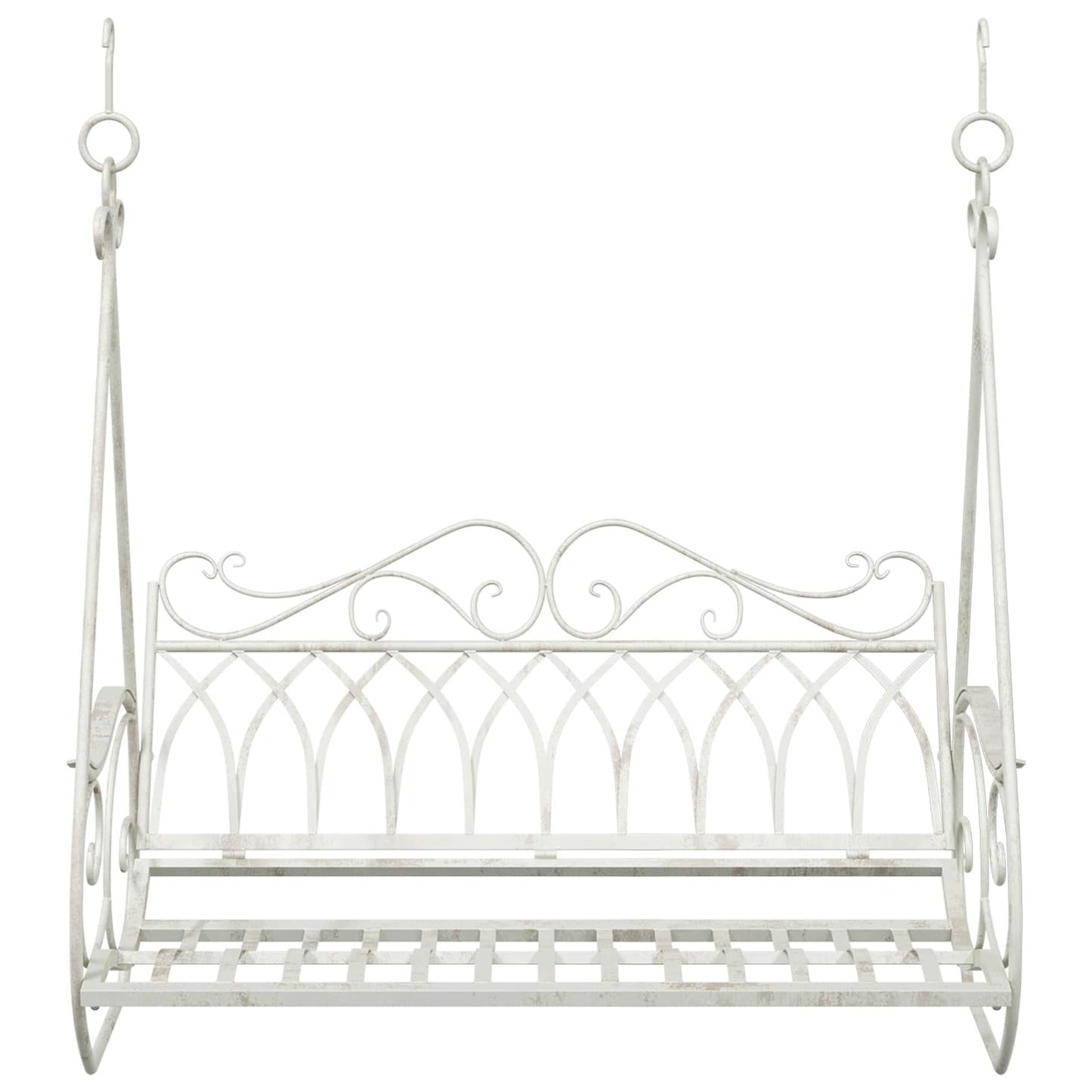 Swing Bench Steel 112 x 60 x 126.5 cm Antique White