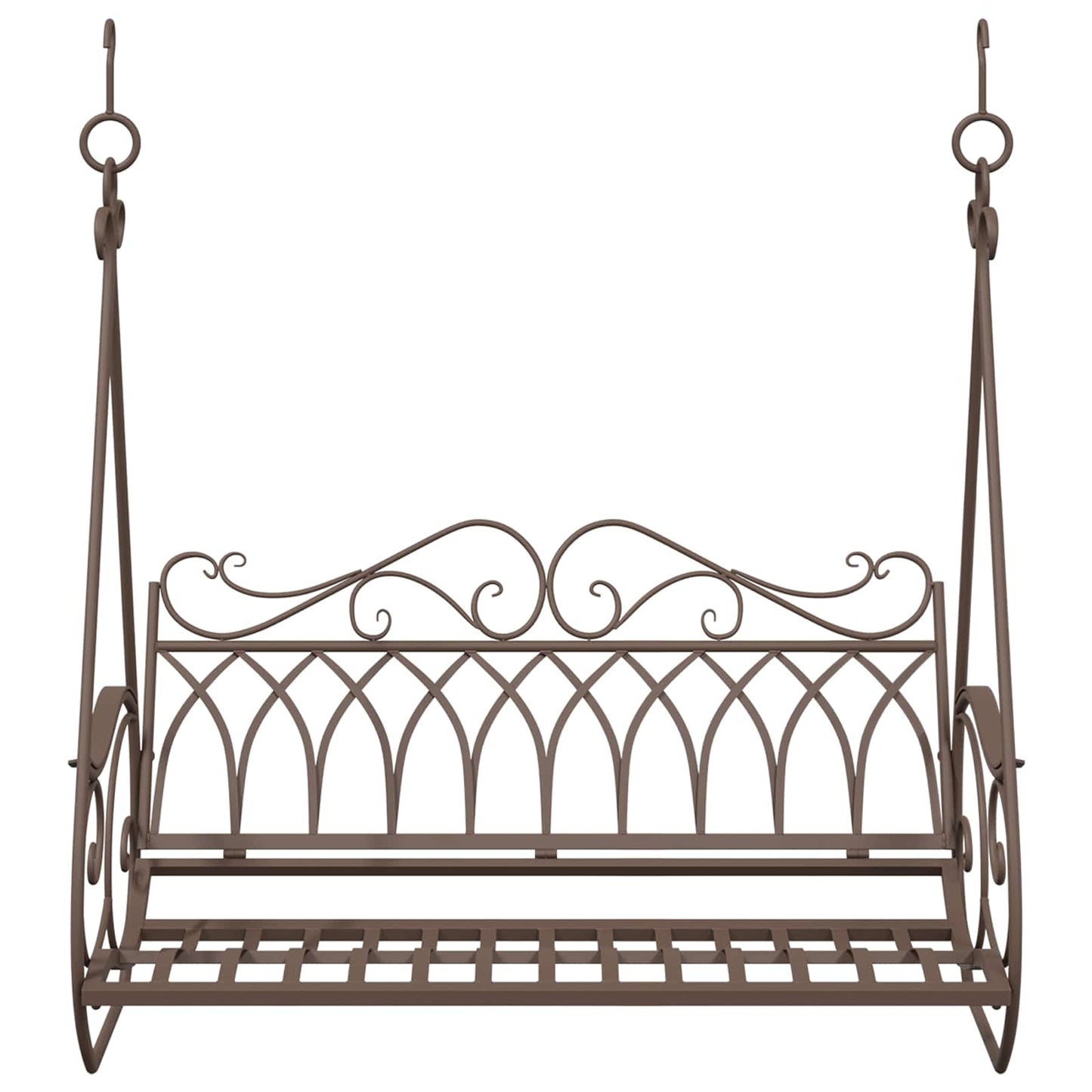 Swing Bench Steel 112 x 60 x 126.5 cm Antique Brown