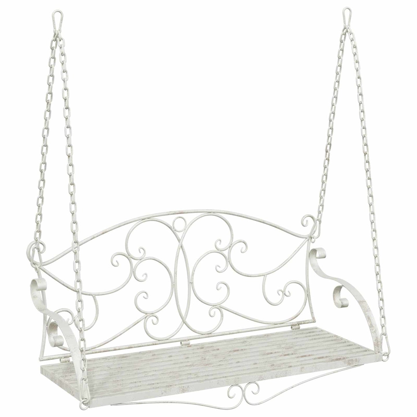 Swing Bench Steel 110 x 52.5 x 47 cm Antique White