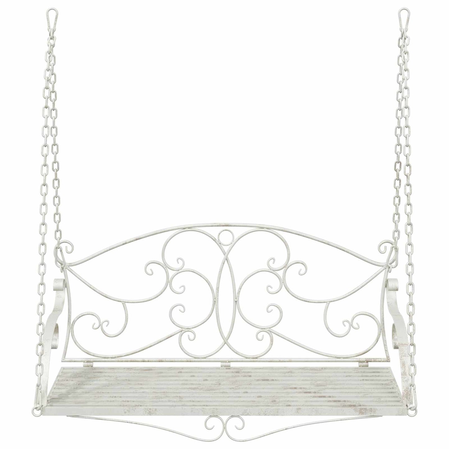 Swing Bench Steel 110 x 52.5 x 47 cm Antique White