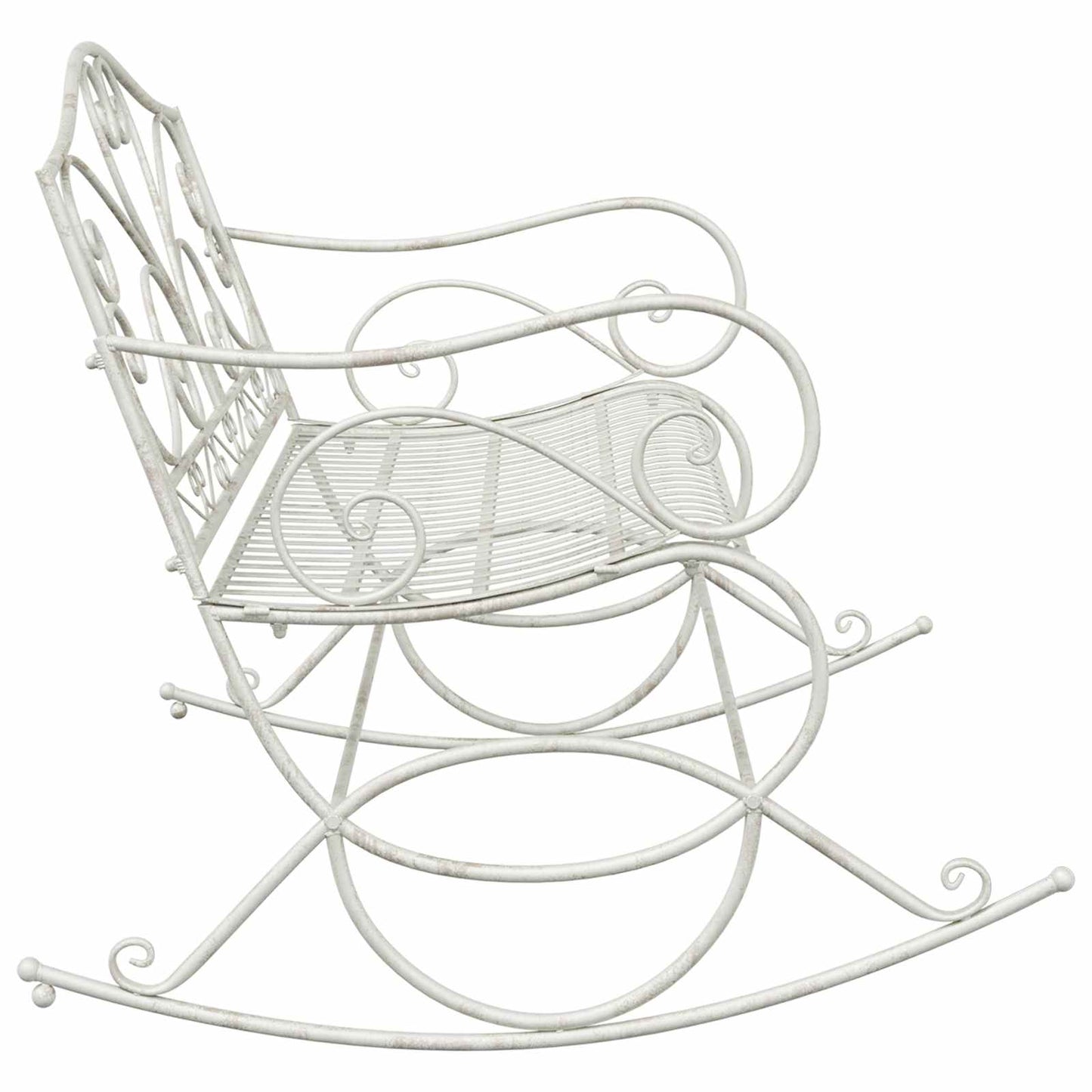 Garden Bench Antique White Steel