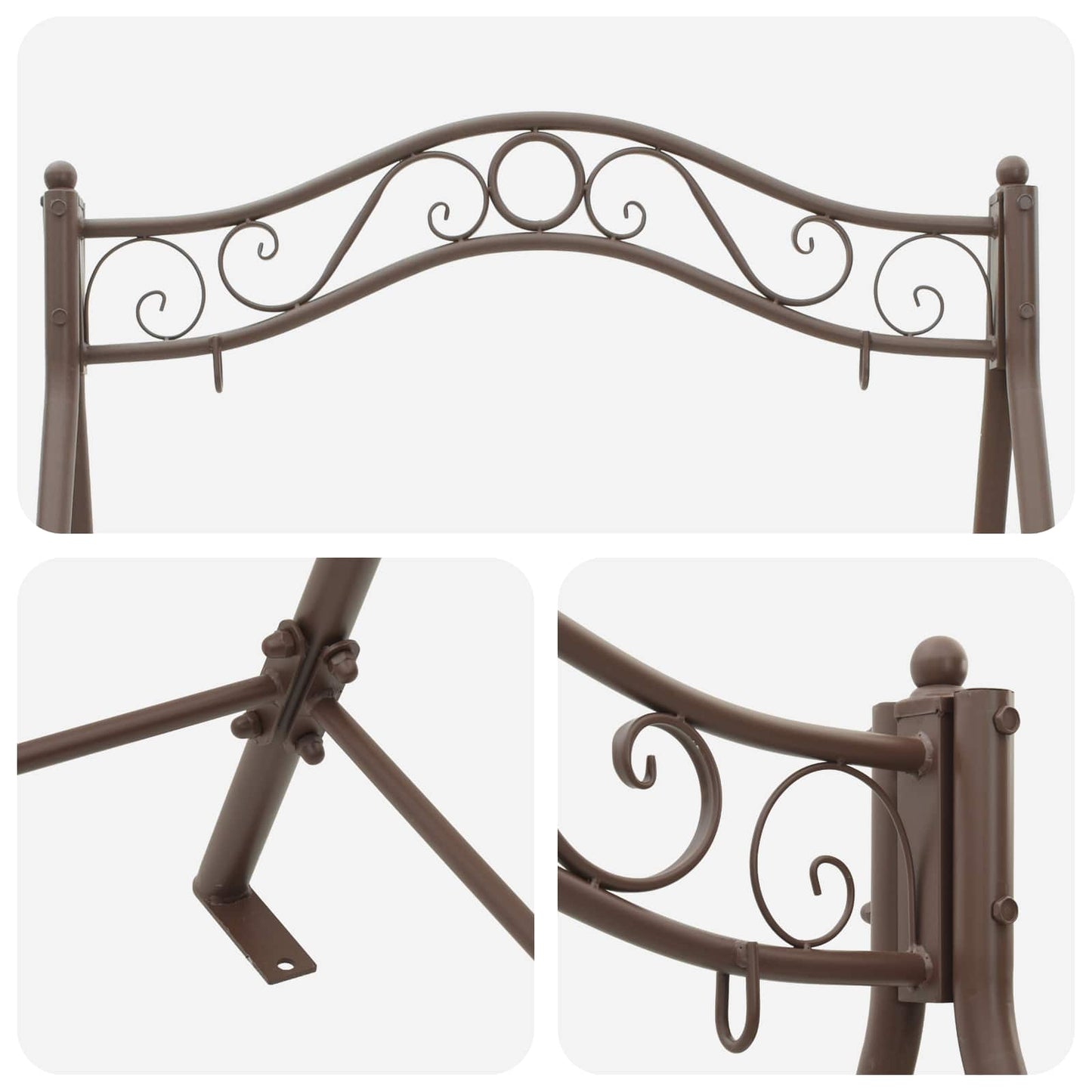 Swing Frame Antique Brown 113 x 121.5 x 168 cm Steel