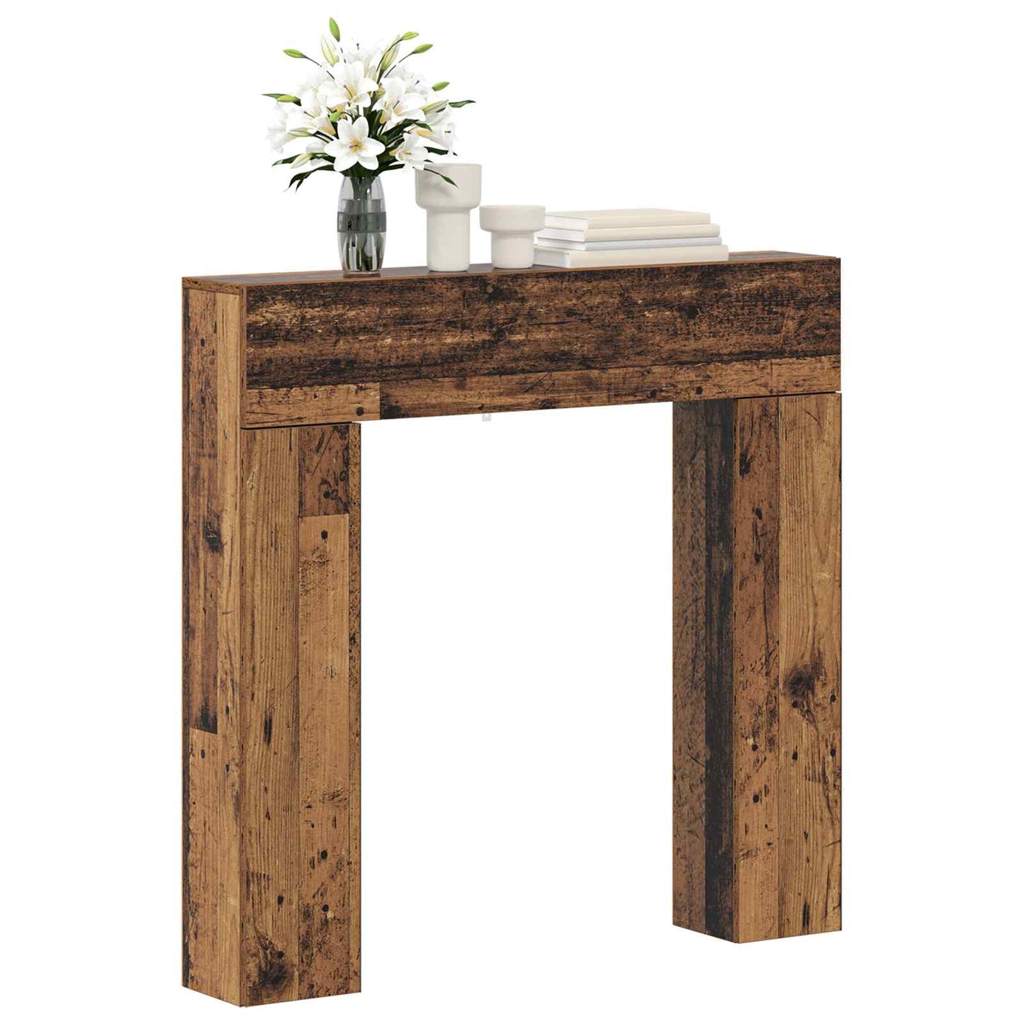 Fireplace Surround Old Wood 102 x 18 x 100.5 cm Engineered Wood