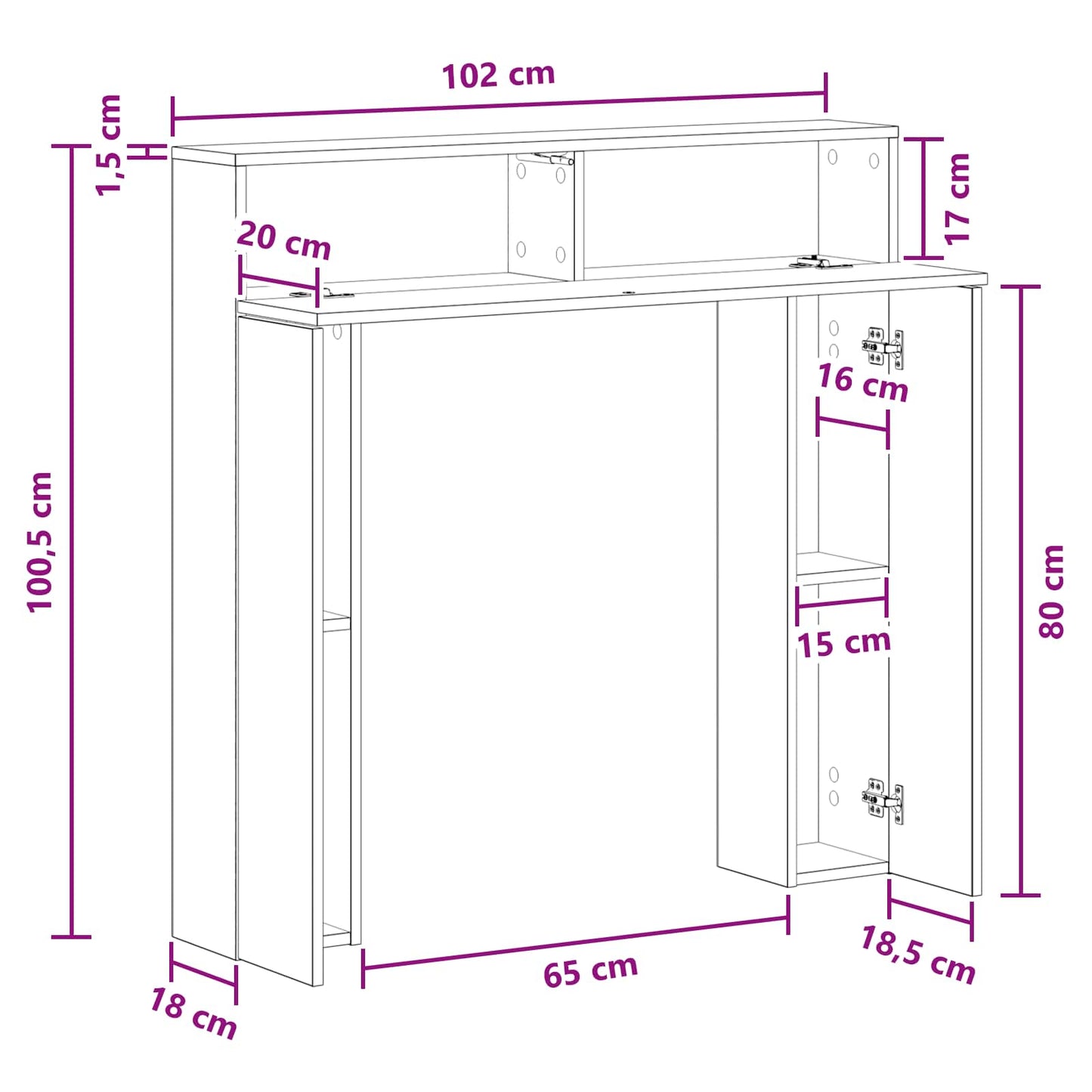 Fireplace Surround Old Wood 102 x 18 x 100.5 cm Engineered Wood