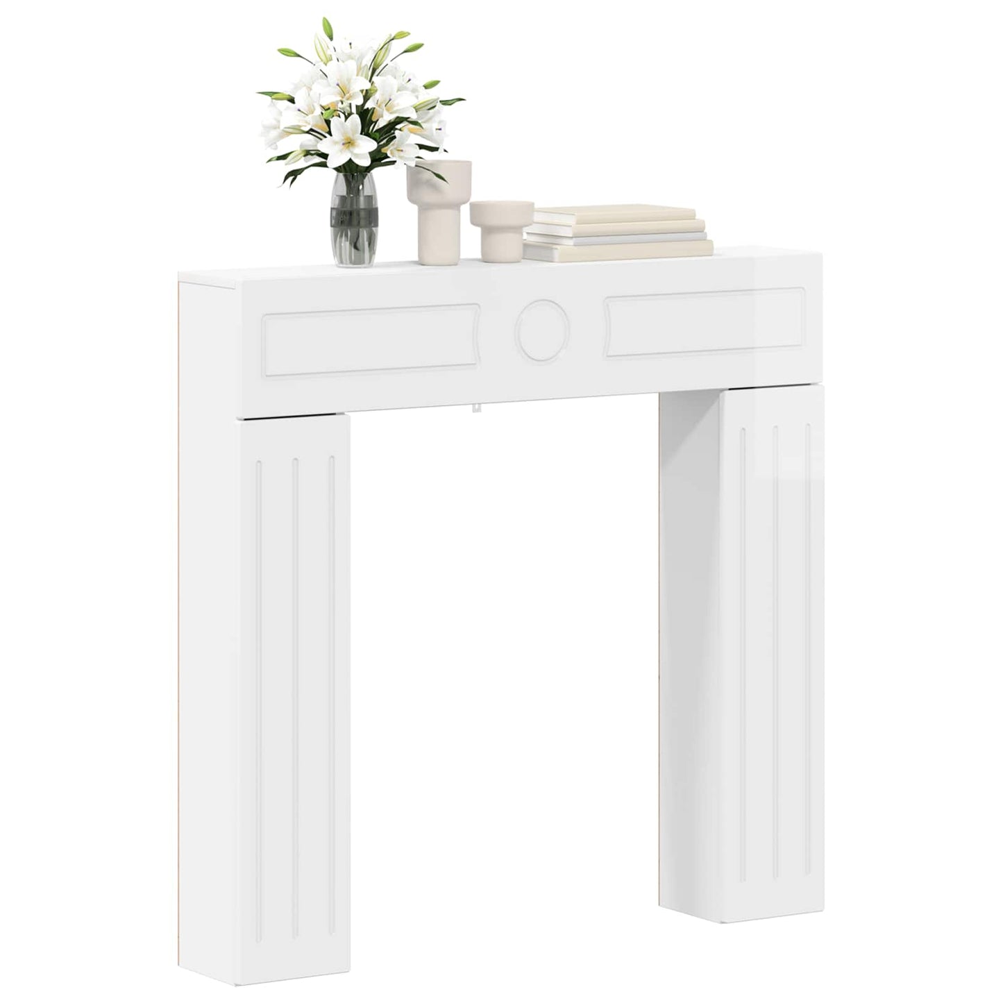 Fireplace Surround Gloss White 102 x 18 x 100.5 cm