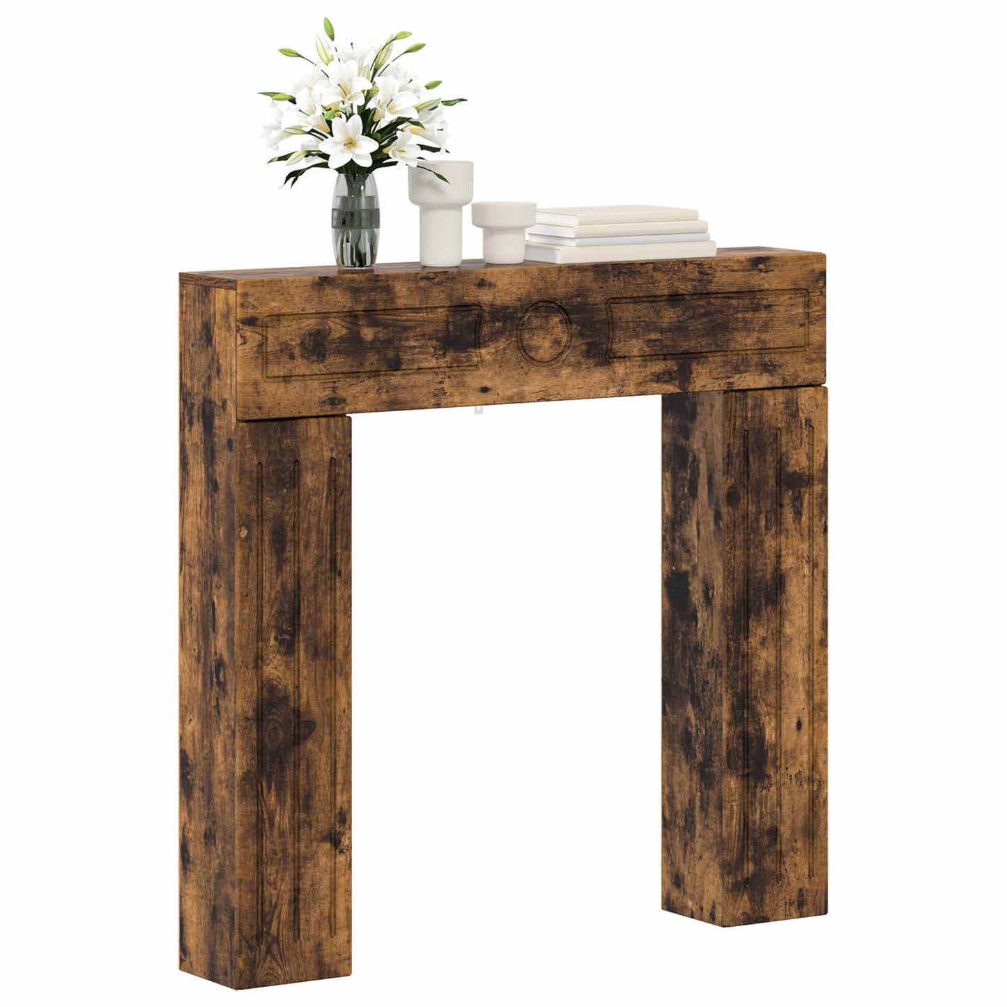 Fireplace Surround Smoked Oak 102 x 18 x 100.5 cm
