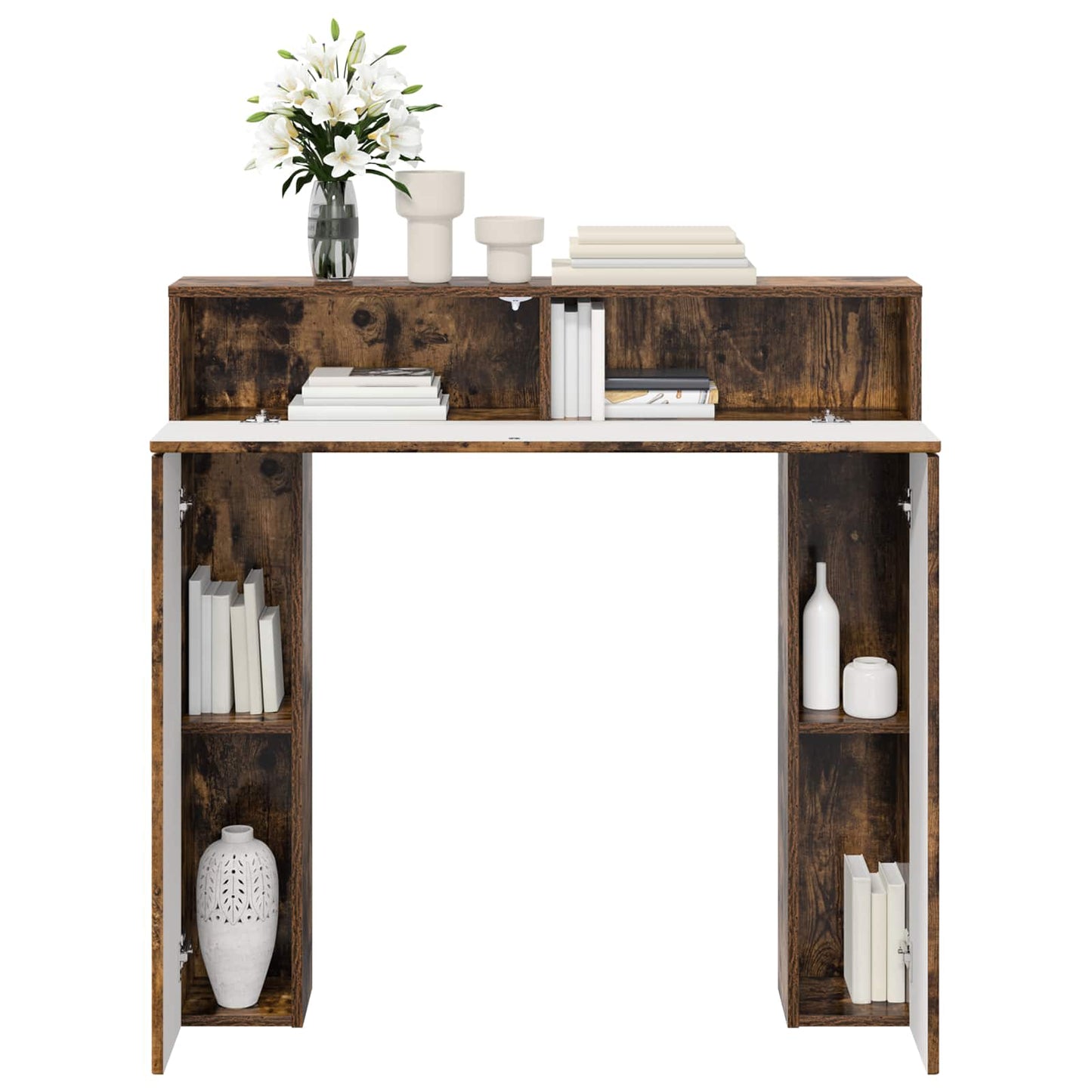 Fireplace Surround Smoked Oak 102 x 18 x 100.5 cm