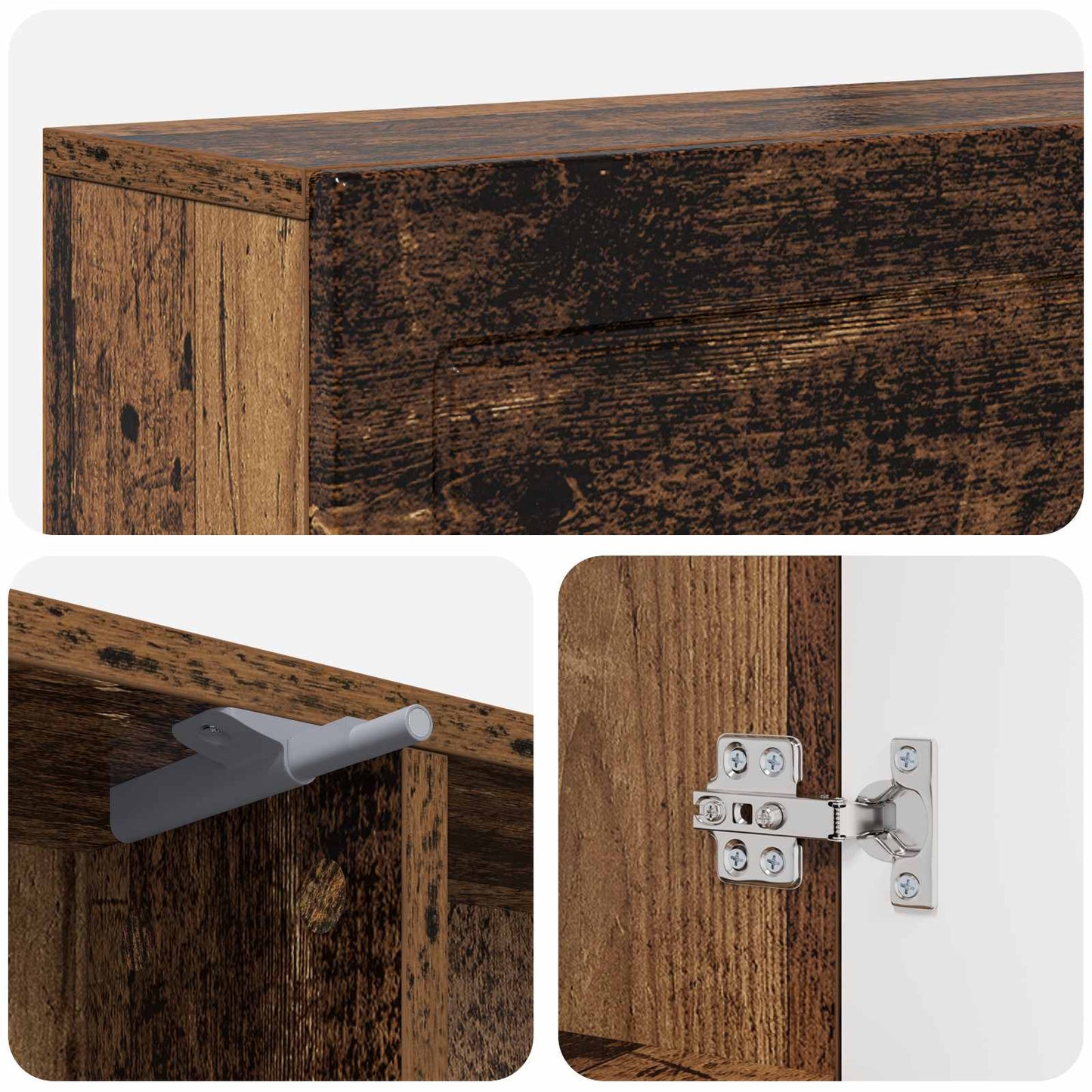 Fireplace Surround Old Wood 102 x 18 x 100.5 cm Engineered Wood