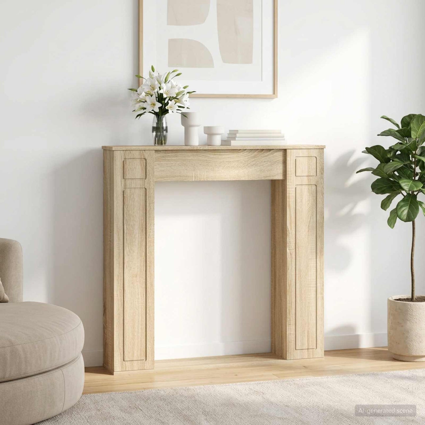 Fireplace Surround Sonoma 100 x 20 x 100 cm Engineered Wood