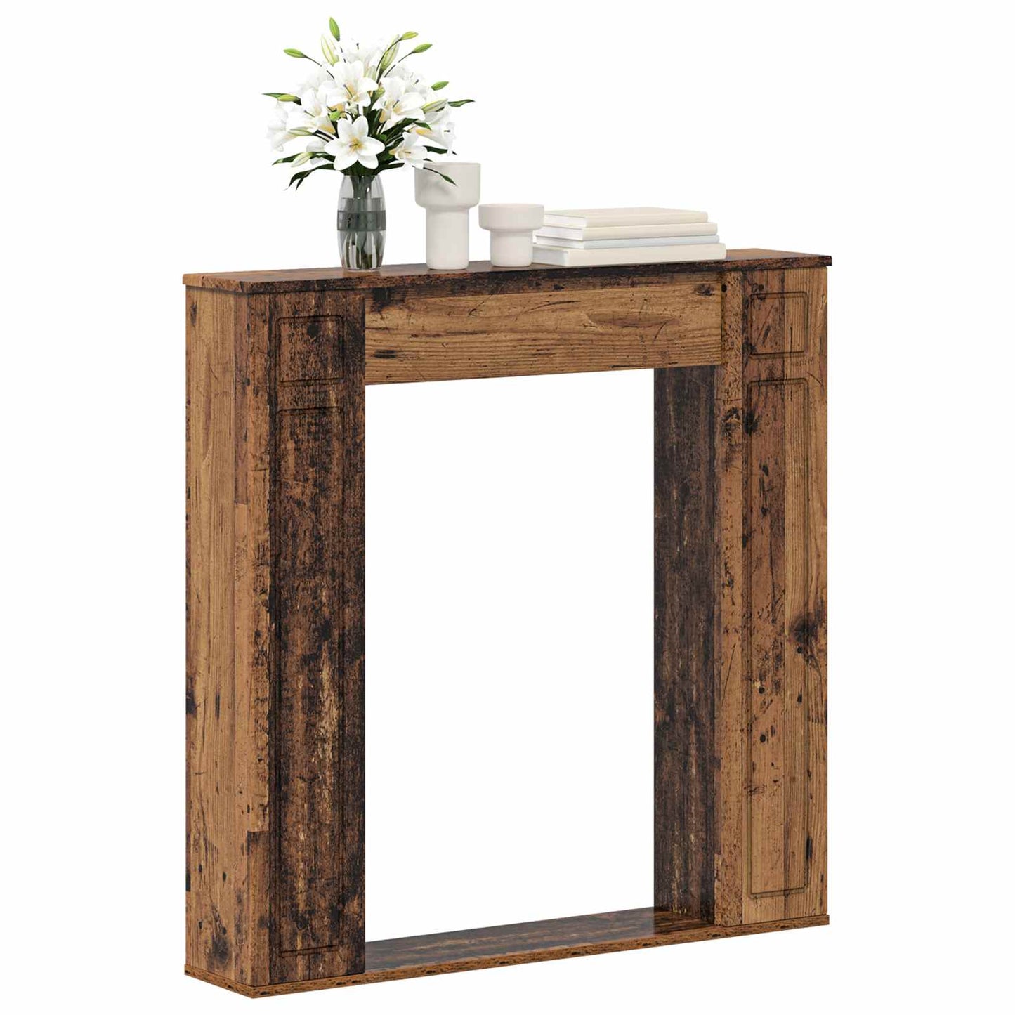 Fireplace Surround Old Wood 100 x 20 x 100 cm Engineered Wood