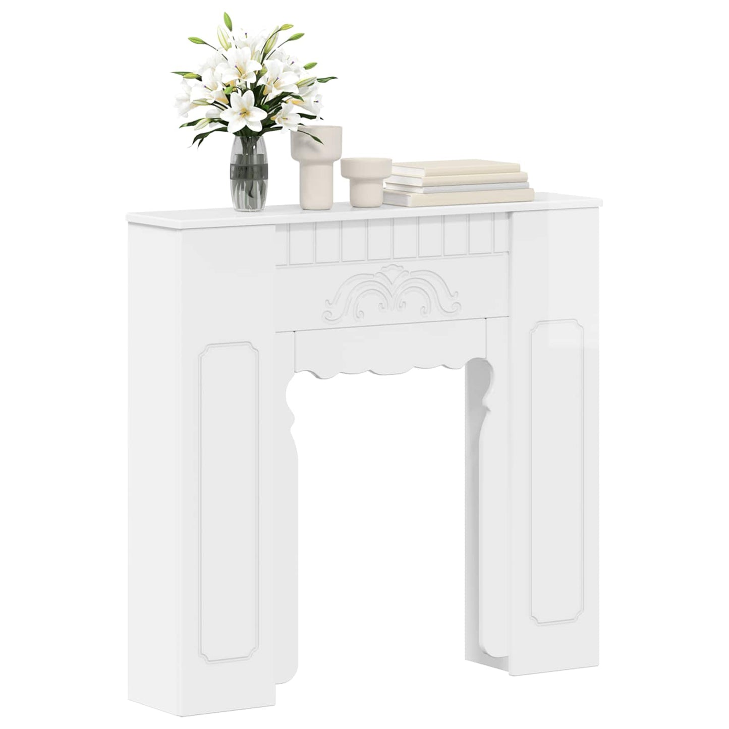Fireplace Surround High Gloss White 93 x 20 x 89 cm
