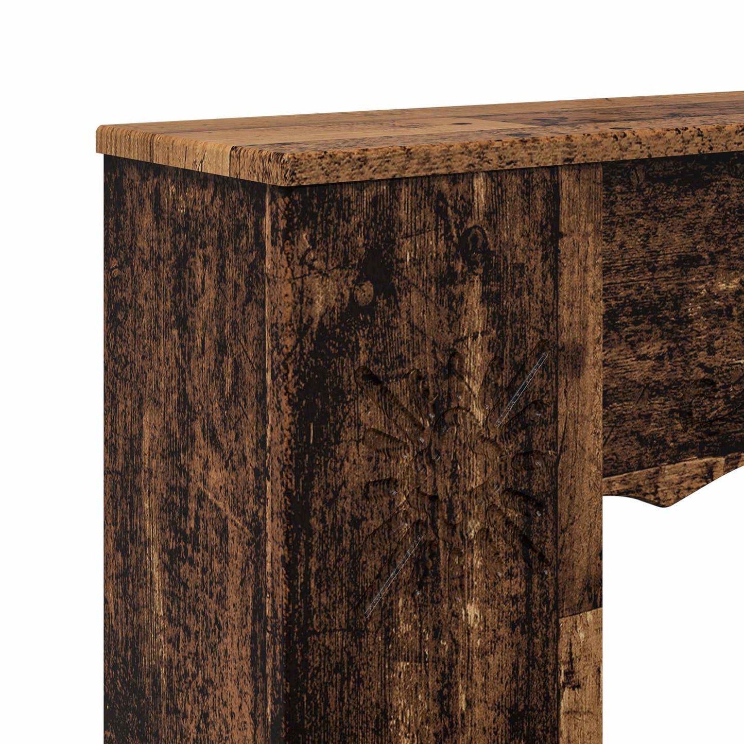 Fireplace Surround Old Wood 102 x 20 x 102 cm Engineered Wood
