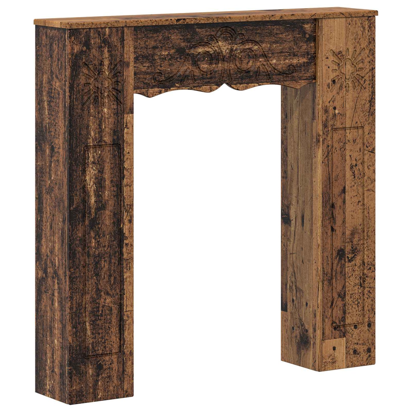 Fireplace Surround Old Wood 102 x 20 x 102 cm Engineered Wood