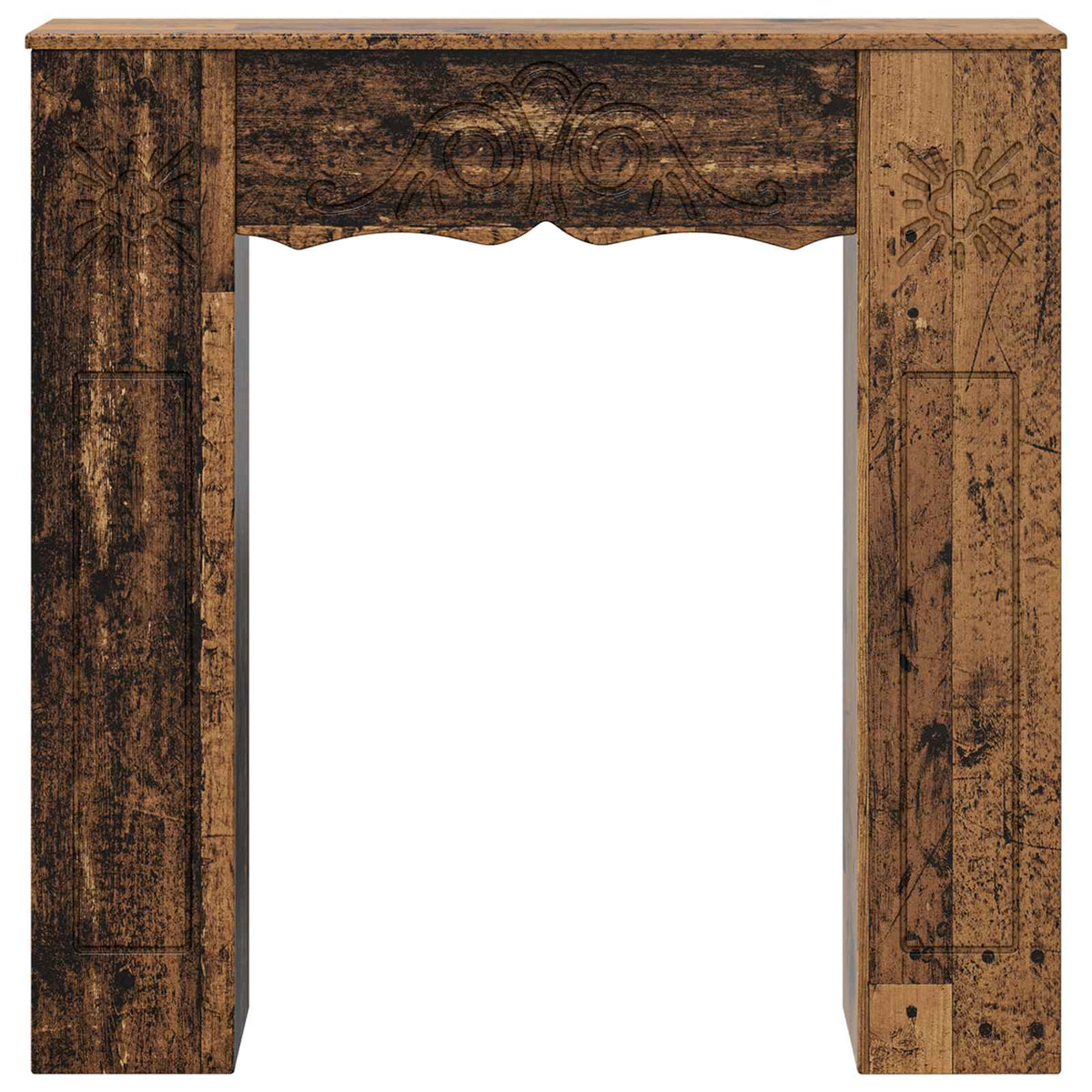 Fireplace Surround Old Wood 102 x 20 x 102 cm Engineered Wood