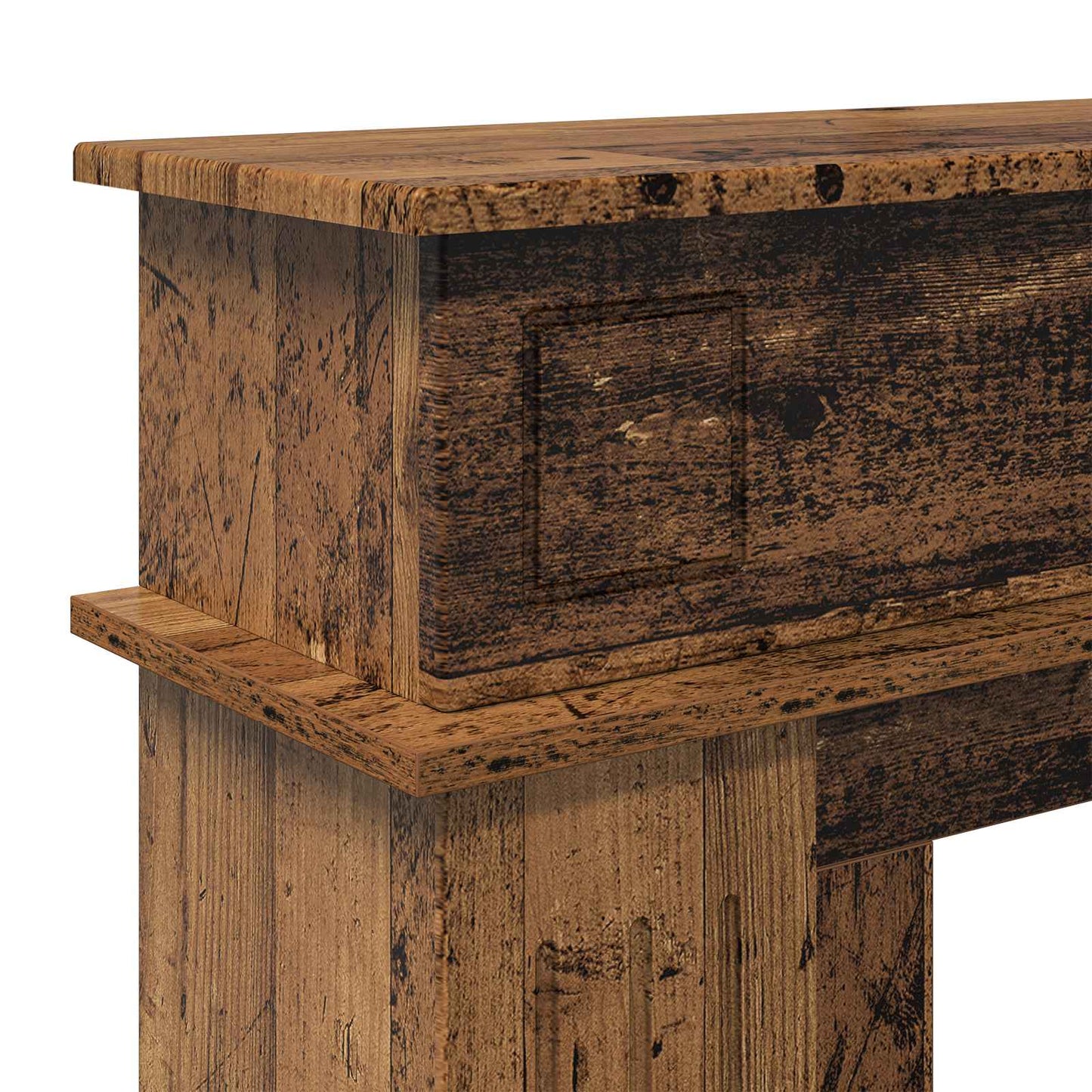 Fireplace Surround Old Wood 102 x 26 x 100 cm Engineered Wood