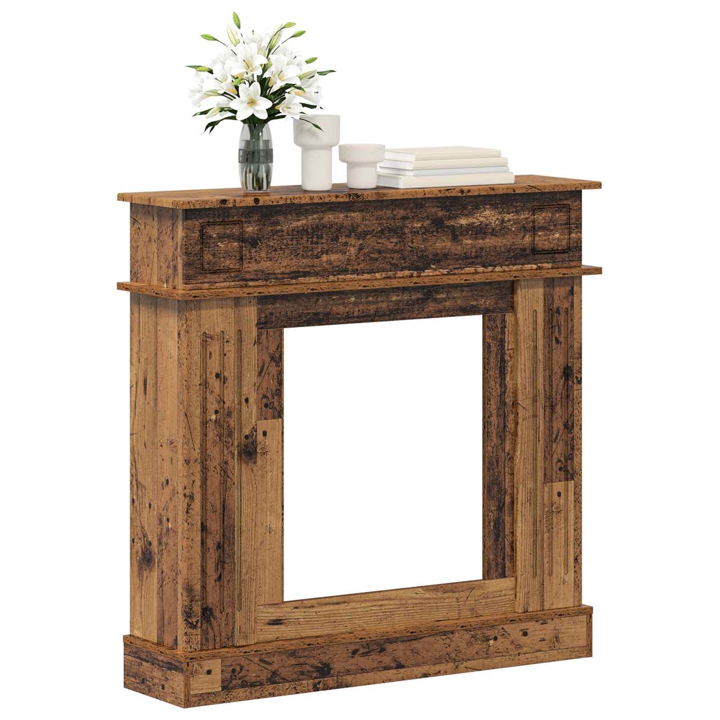 Fireplace Surround Old Wood 102 x 26 x 100 cm Engineered Wood