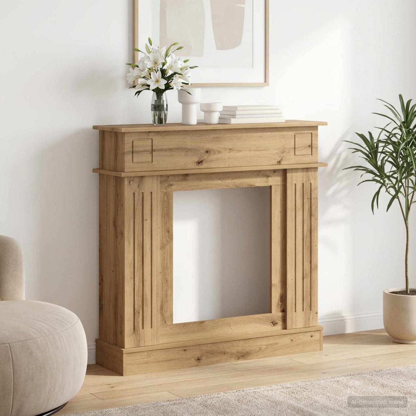 Fireplace Surround Artisan Oak 102 x 26 x 100 cm