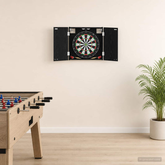 Dartboard Cabinet Black Oak 56 x 12 x 53.5 cm Engineered Wood
