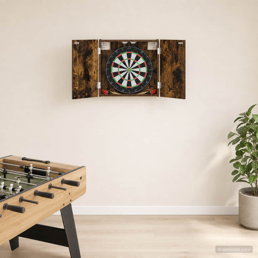 Dartboard Cabinet Smoked Oak 56 x 12 x 53.5 cm Engineered Wood