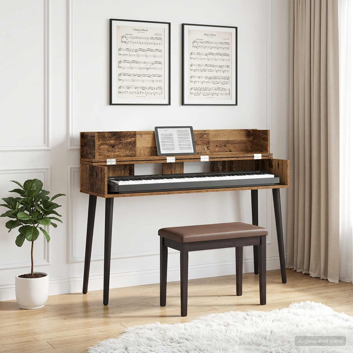 Studio Desk Oak Wood 152 x 40 x 19.5 cm Engineered Wood