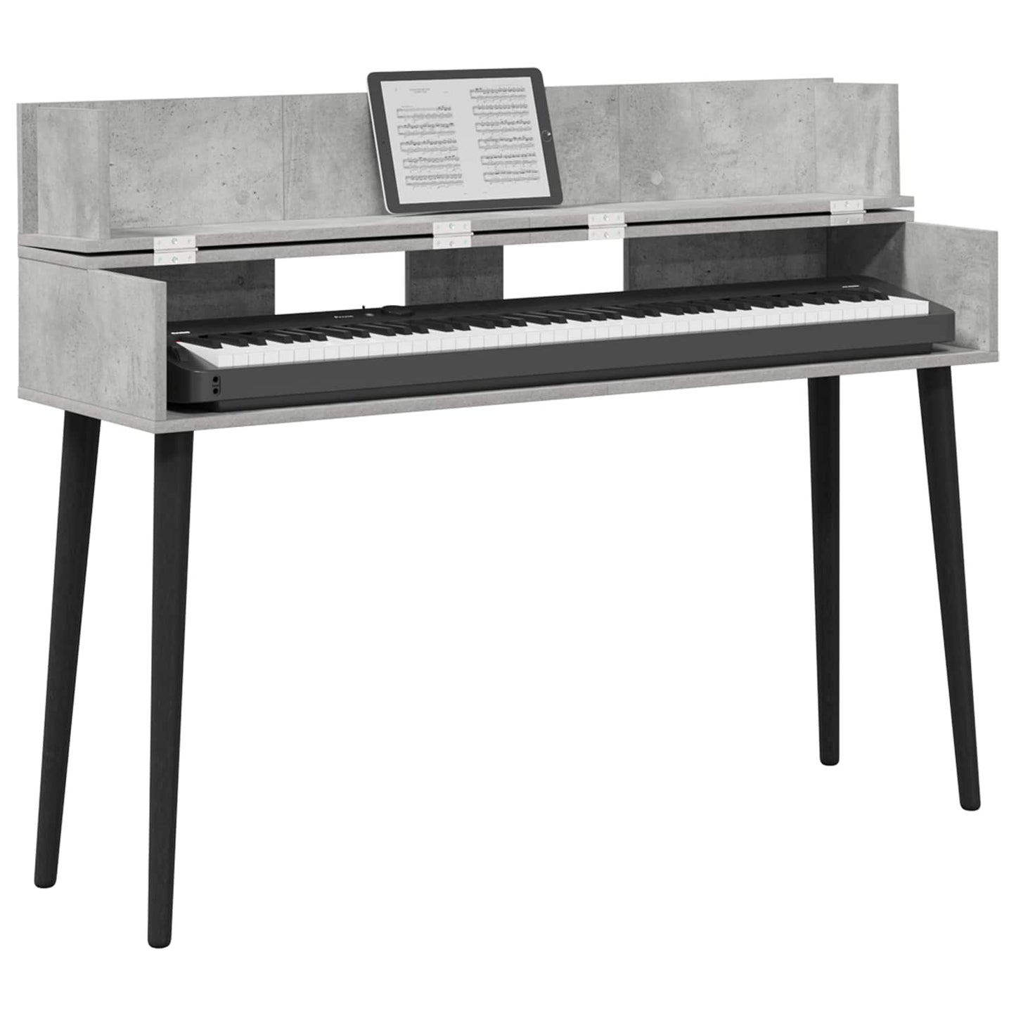 Studio Desk Concrete Grey 130 x 40 x 19.5 cm Engineered Wood