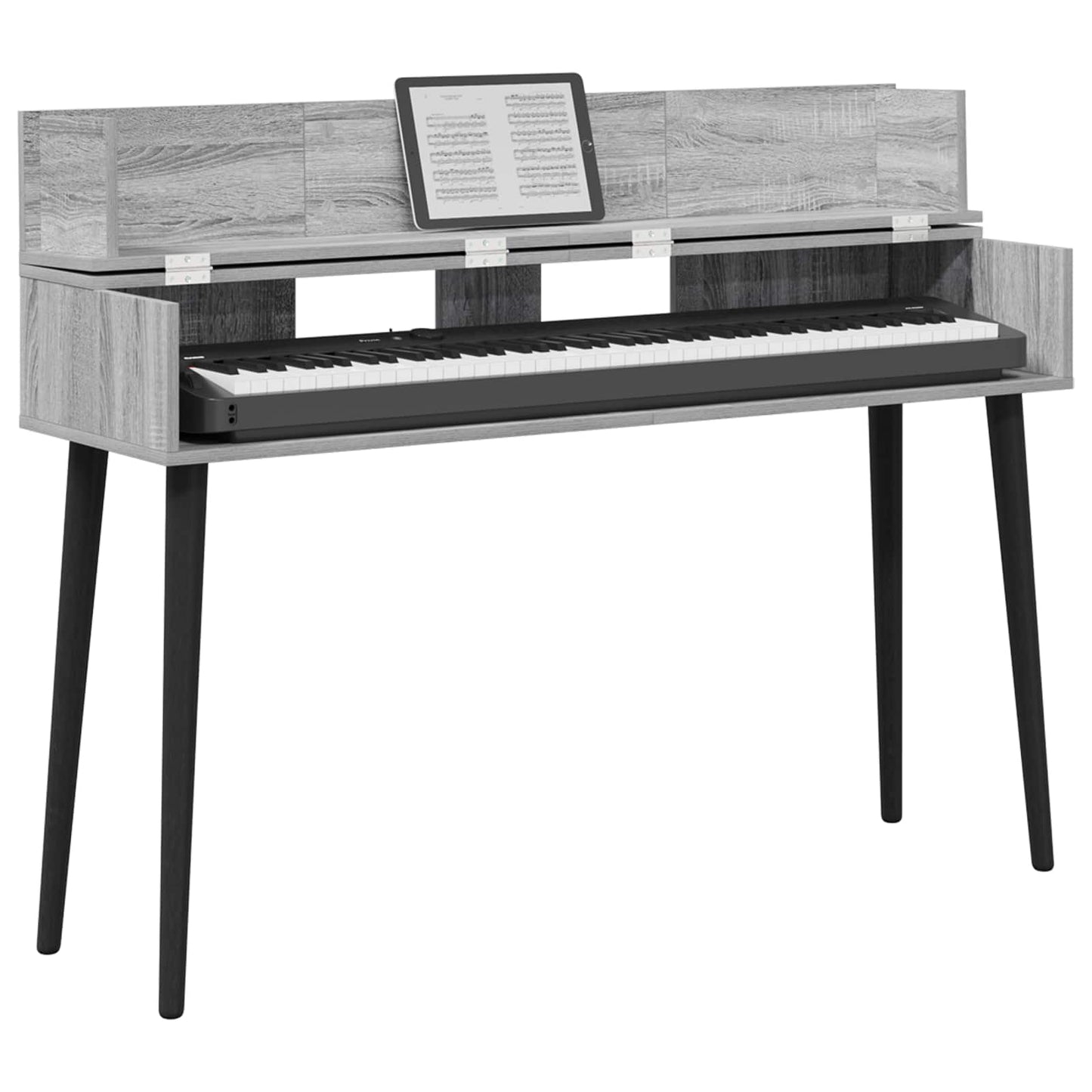 Studio Desk Grey Sonoma 130 x 40 x 19.5 cm Engineered Wood