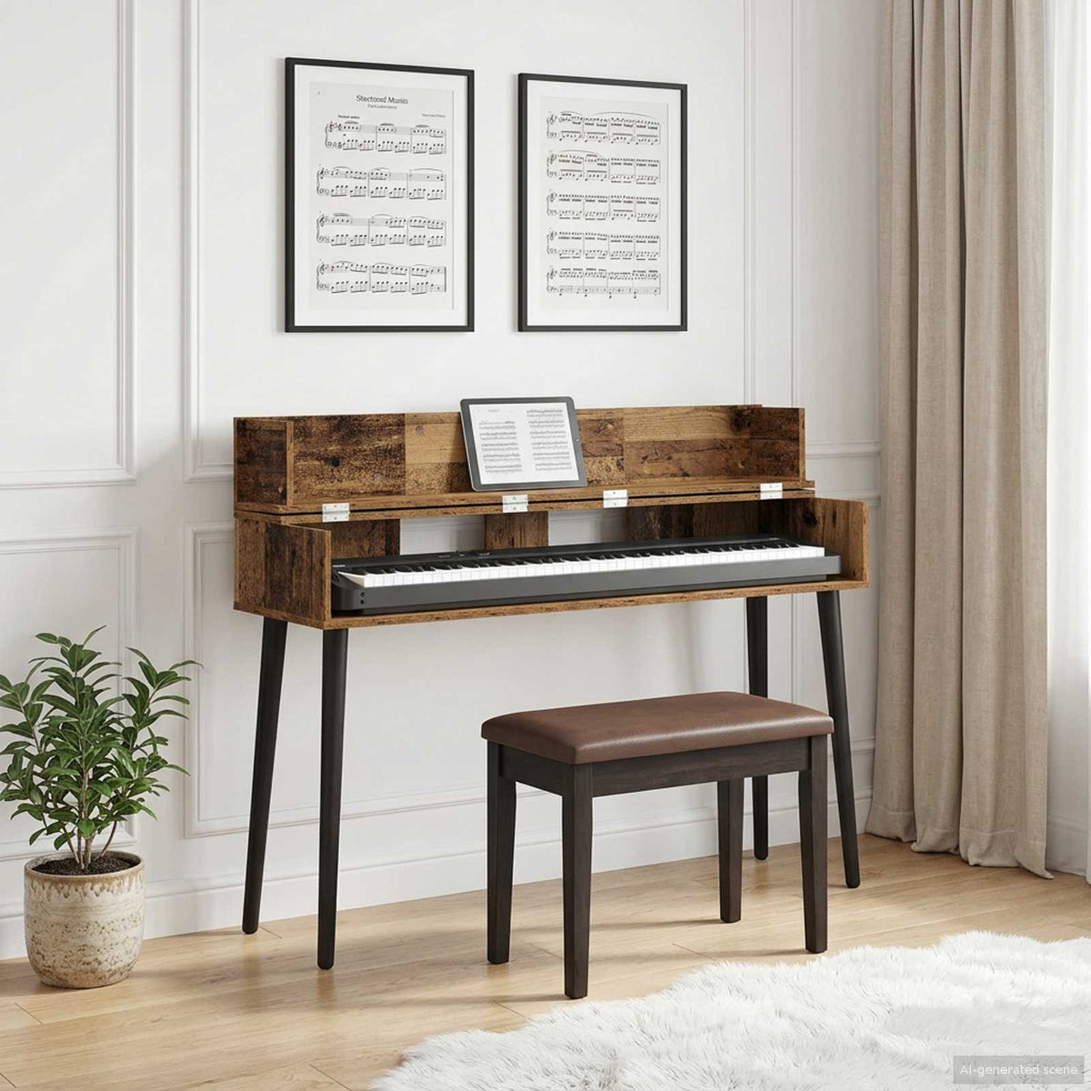 Studio Desk Oak Wood 130 x 40 x 19.5 cm Engineered Wood