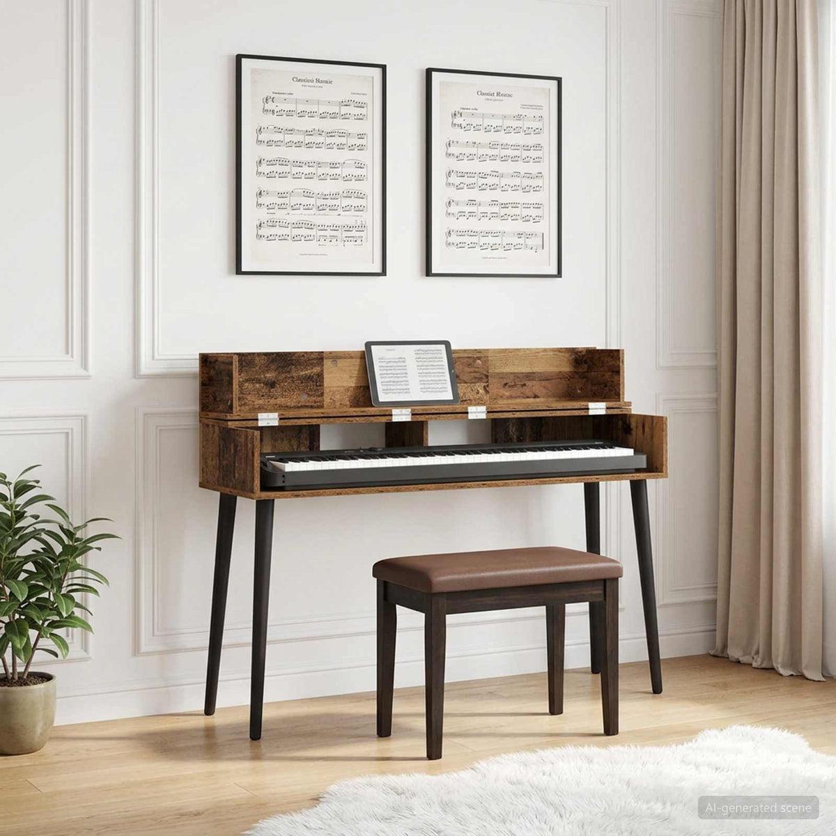 Studio Desk Oak Wood 110 x 40 x 19.5 cm Engineered Wood