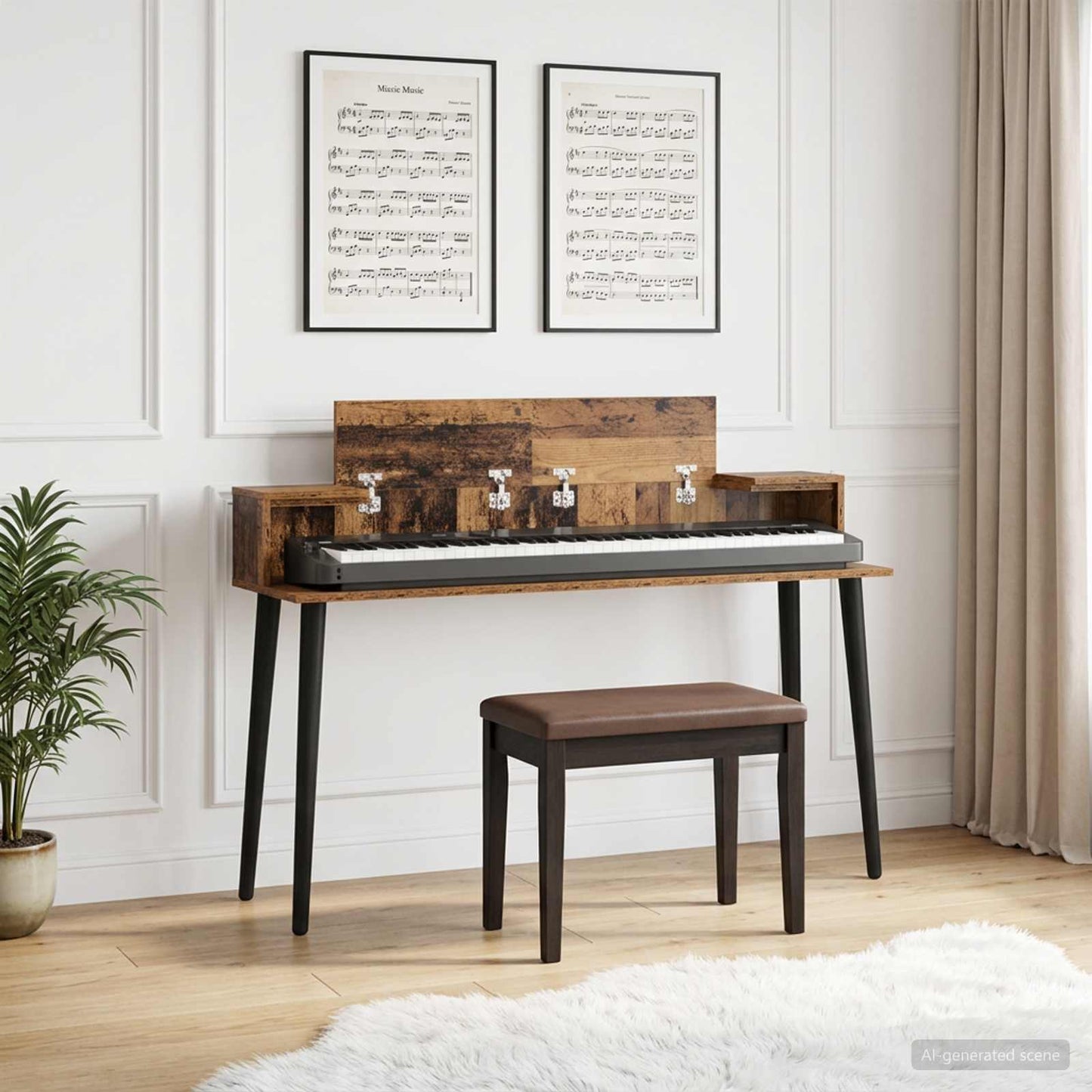 Studio Desk Old Wood 152 x 36 x 19.5 cm Engineered Wood