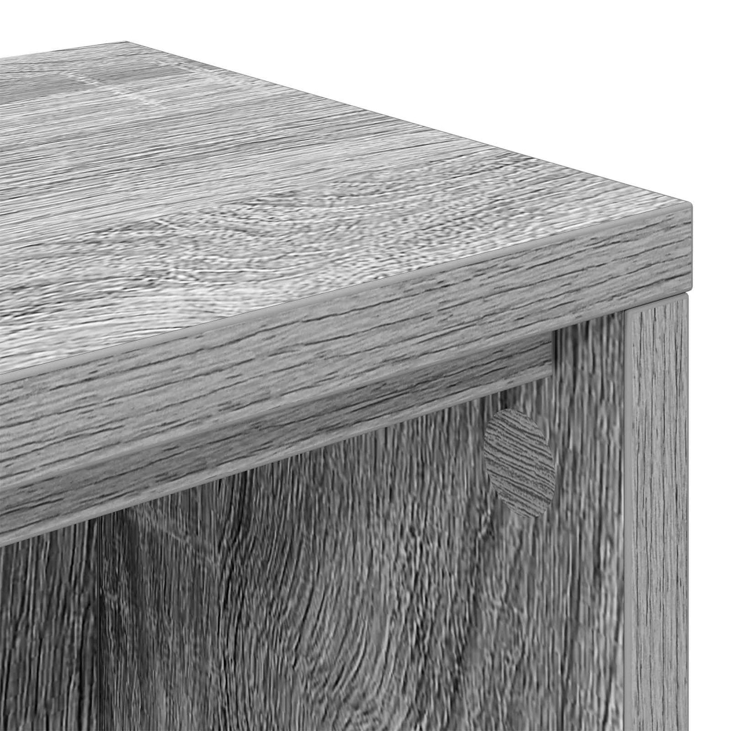 Studio Desk Grey Sonoma 130 x 36 x 19.5 cm Engineered Wood