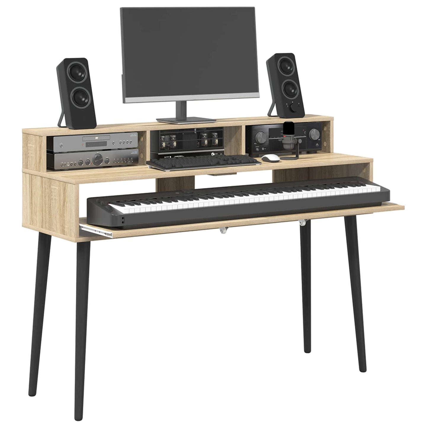 Studio Desk Sonoma Oak 152 x 42.5 x 36 cm Engineered Wood