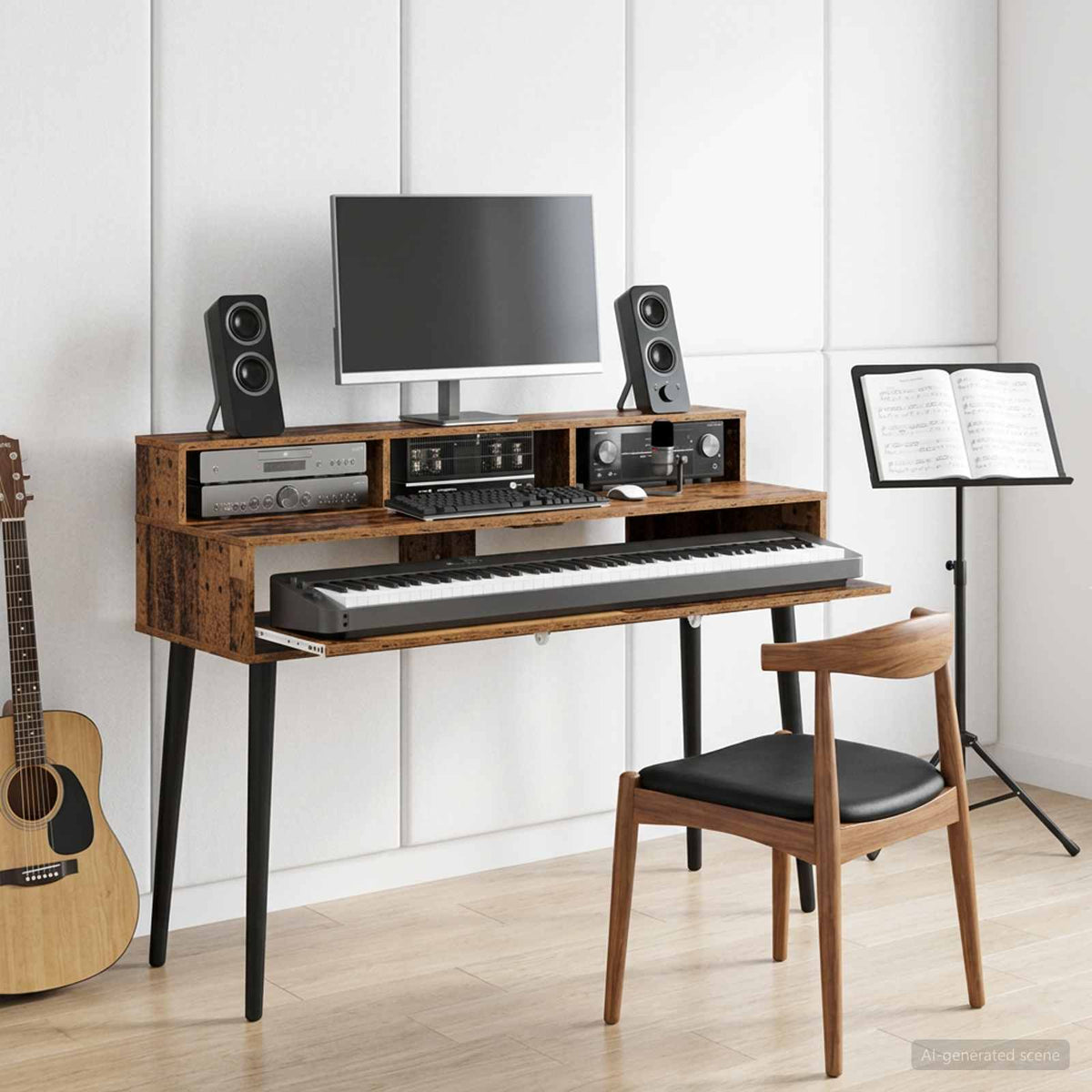 Studio Desk Old Wood 130 x 42.5 x 36 cm Engineered Wood