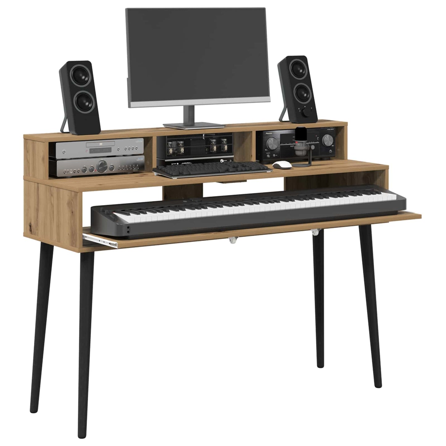 Studio Desk Artisan Oak 130 x 42.5 x 36 cm Engineered Wood